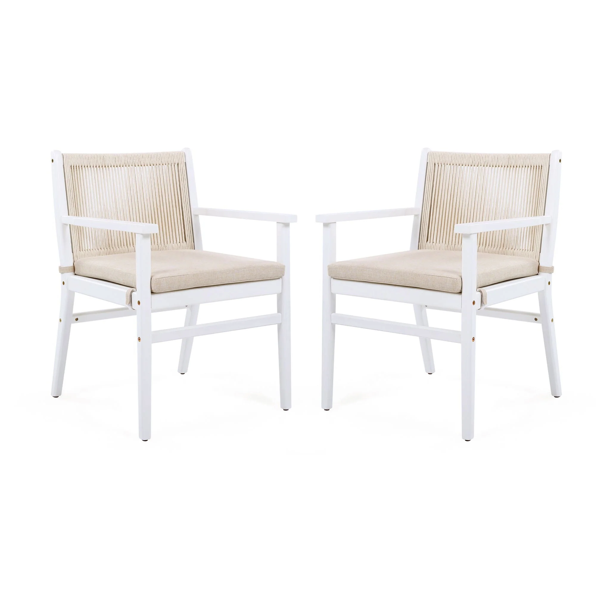 Outdoor Acacia Wood Patio Dining Armchair (Set of 2) - Image 2