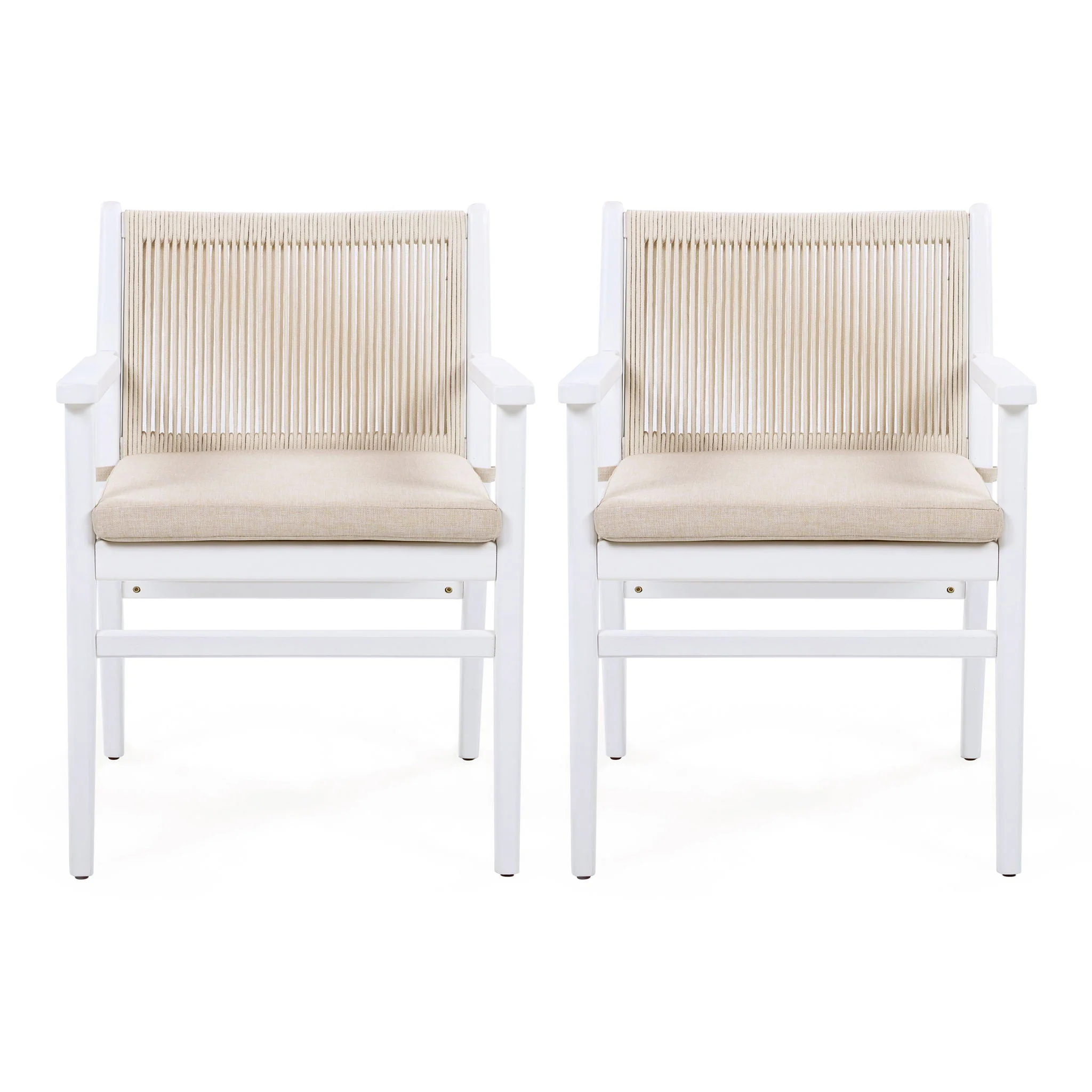 Outdoor Acacia Wood Patio Dining Armchair (Set of 2) - Image 3