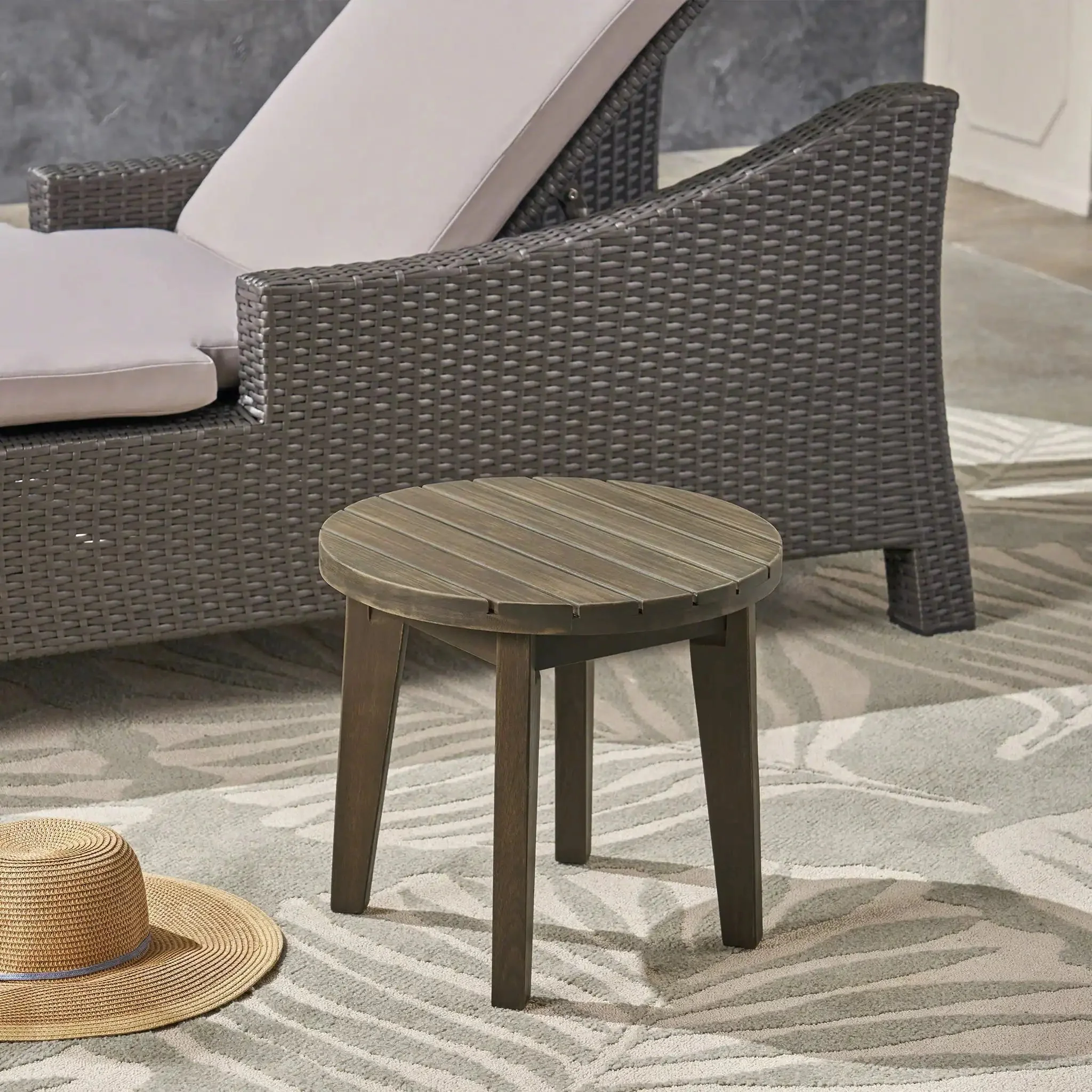 Outdoor Acacia Wood Side Table With Weather Resistance - Image 4