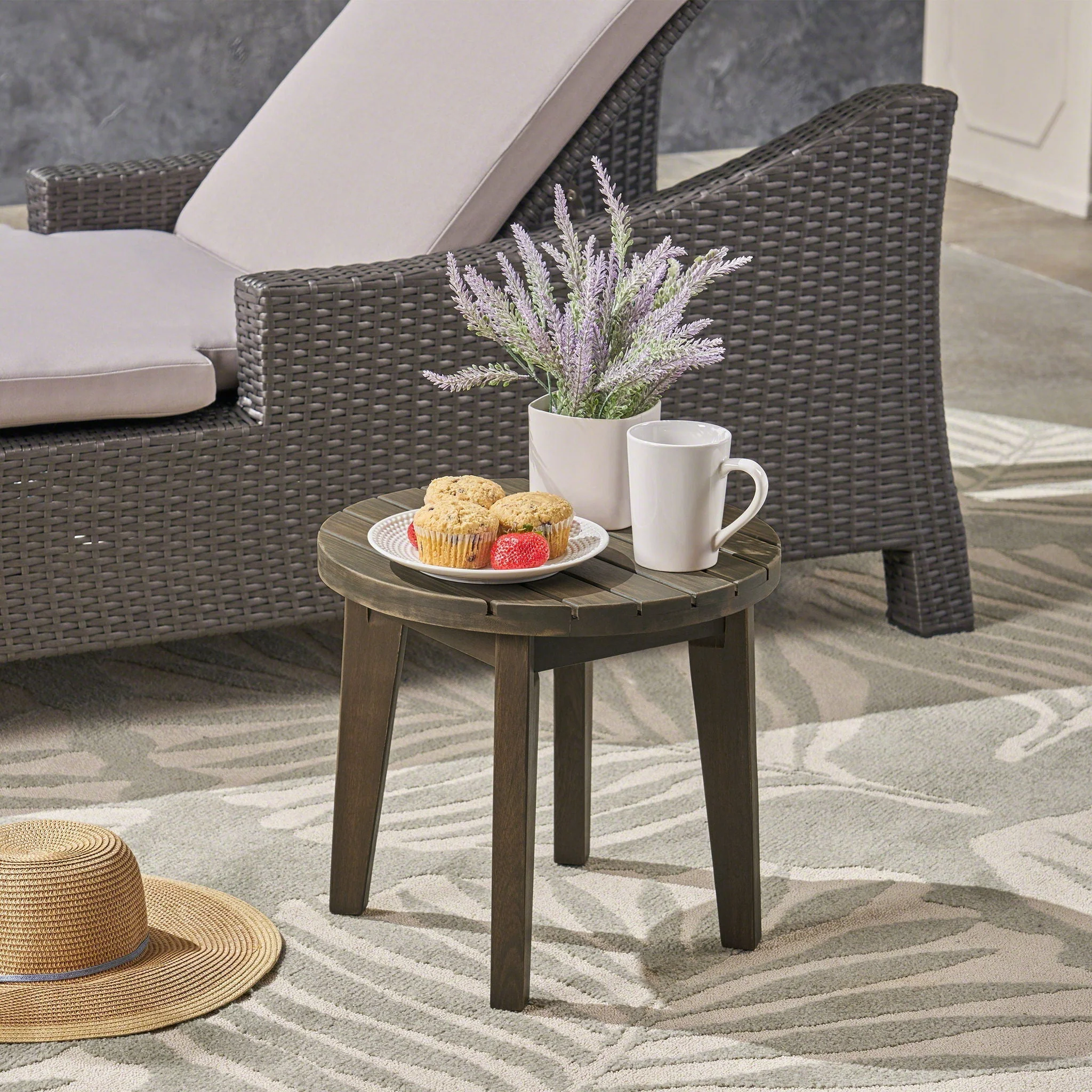 Outdoor Acacia Wood Side Table With Weather Resistance - Image 6