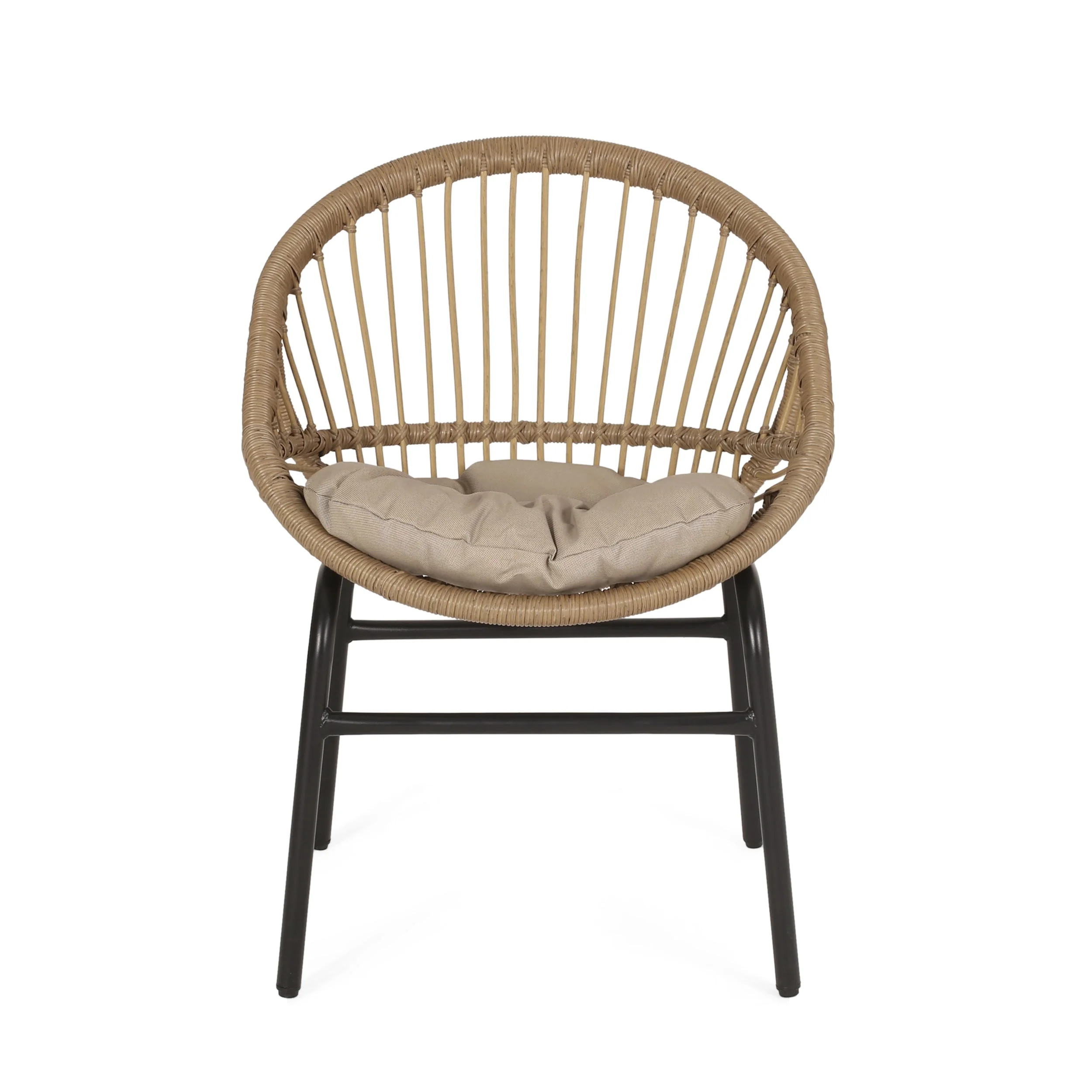 Outdoor Accent Chair with Curved Back and Basket Frame Set of 2 - Image 4