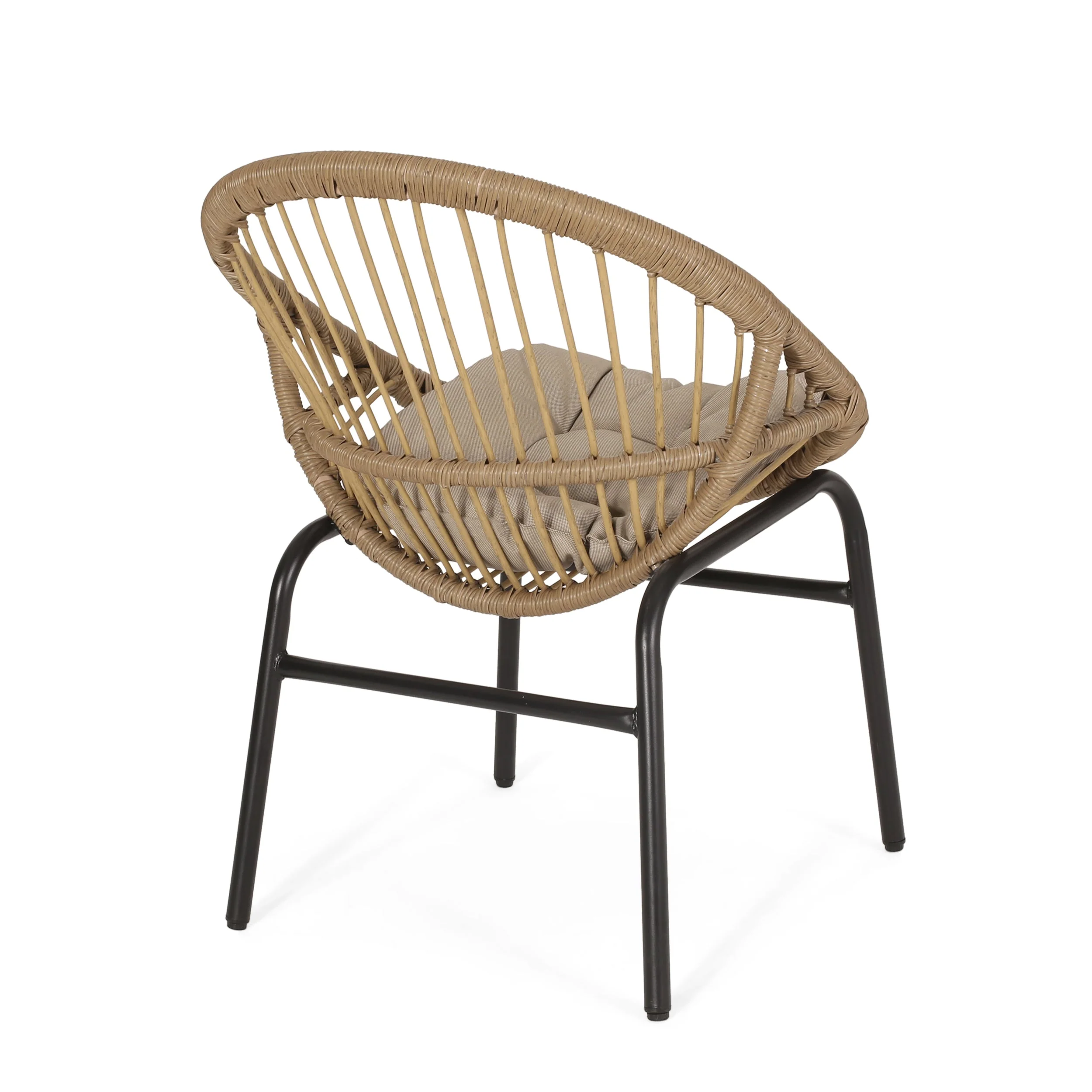 Outdoor Accent Chair with Curved Back and Basket Frame Set of 2 - Image 6