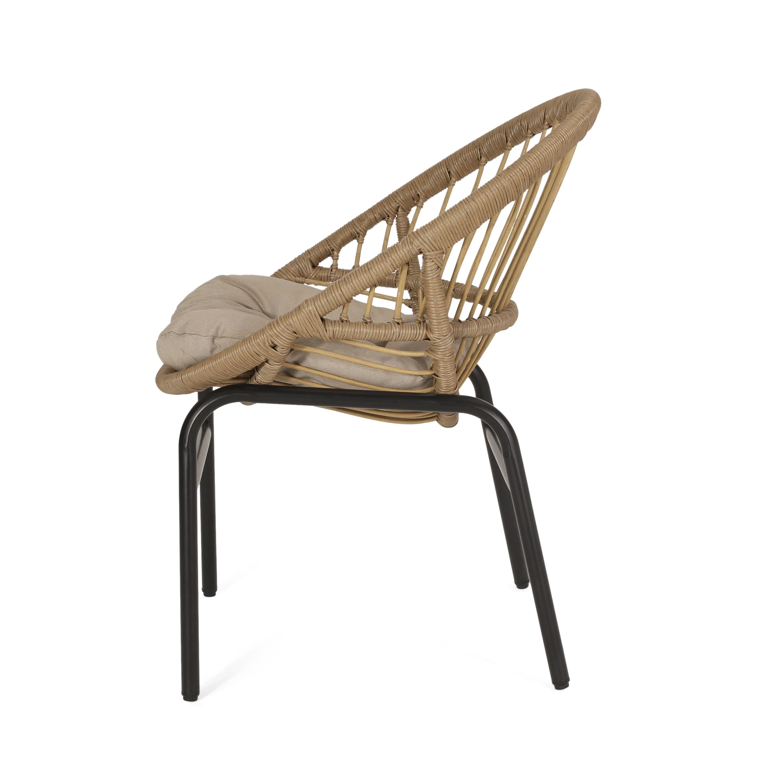 Outdoor Accent Chair with Curved Back and Basket Frame Set of 2 - Image 7