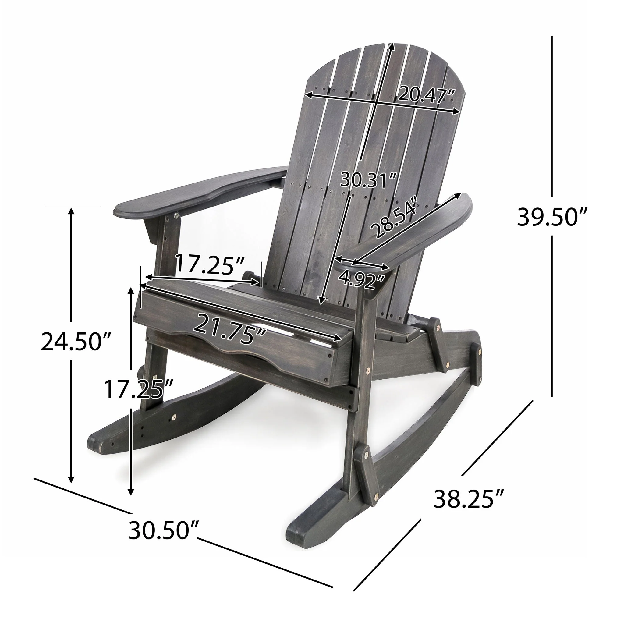 Outdoor Adirondack Rocking Chair With Hand Crafted Details - Image 5