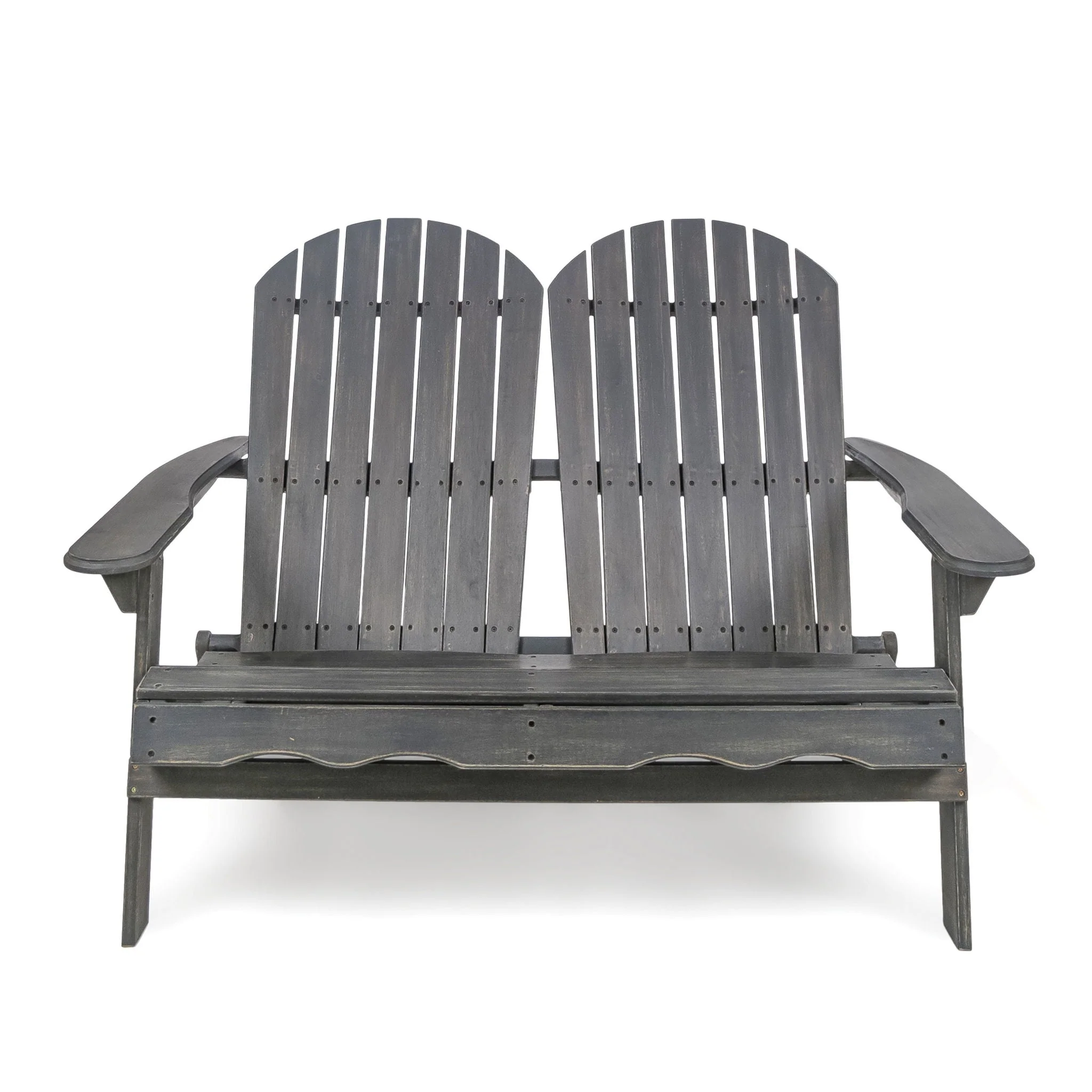 Outdoor Adirondack Rocking Loveseat With Hand Crafted Details - Image 2