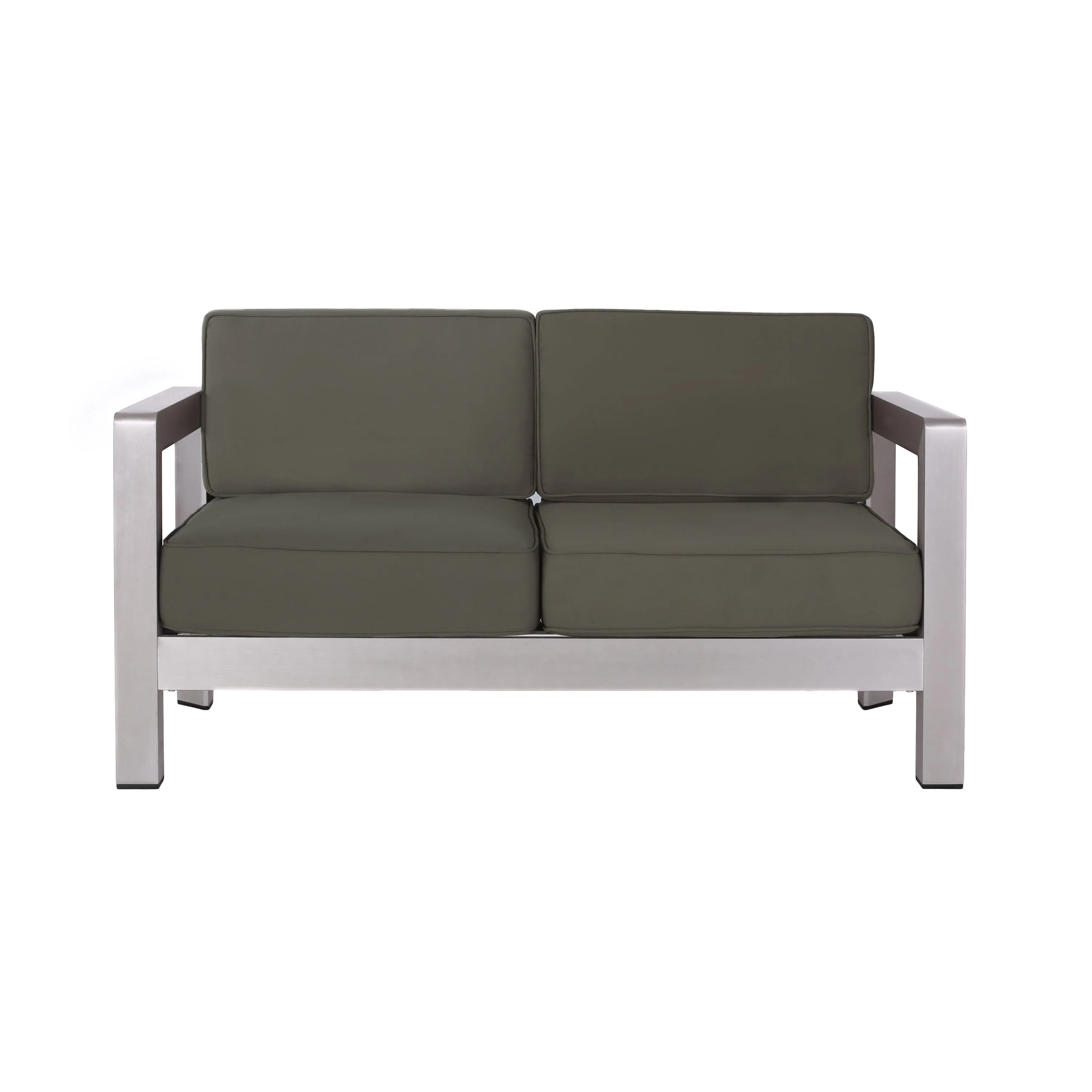 Outdoor Aluminum Loveseat – Low-Profile Patio Seating with Deep Cushions - Image 2