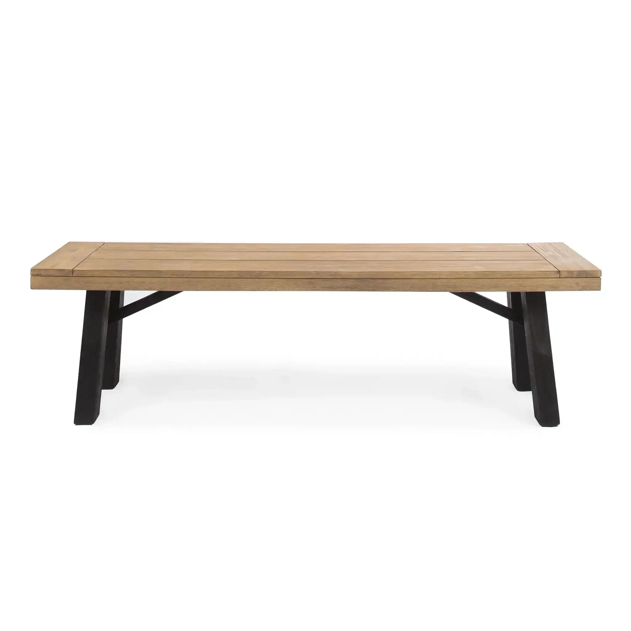 Outdoor Bench With Slat Panel Design And Acacia Wood Frame - Image 7