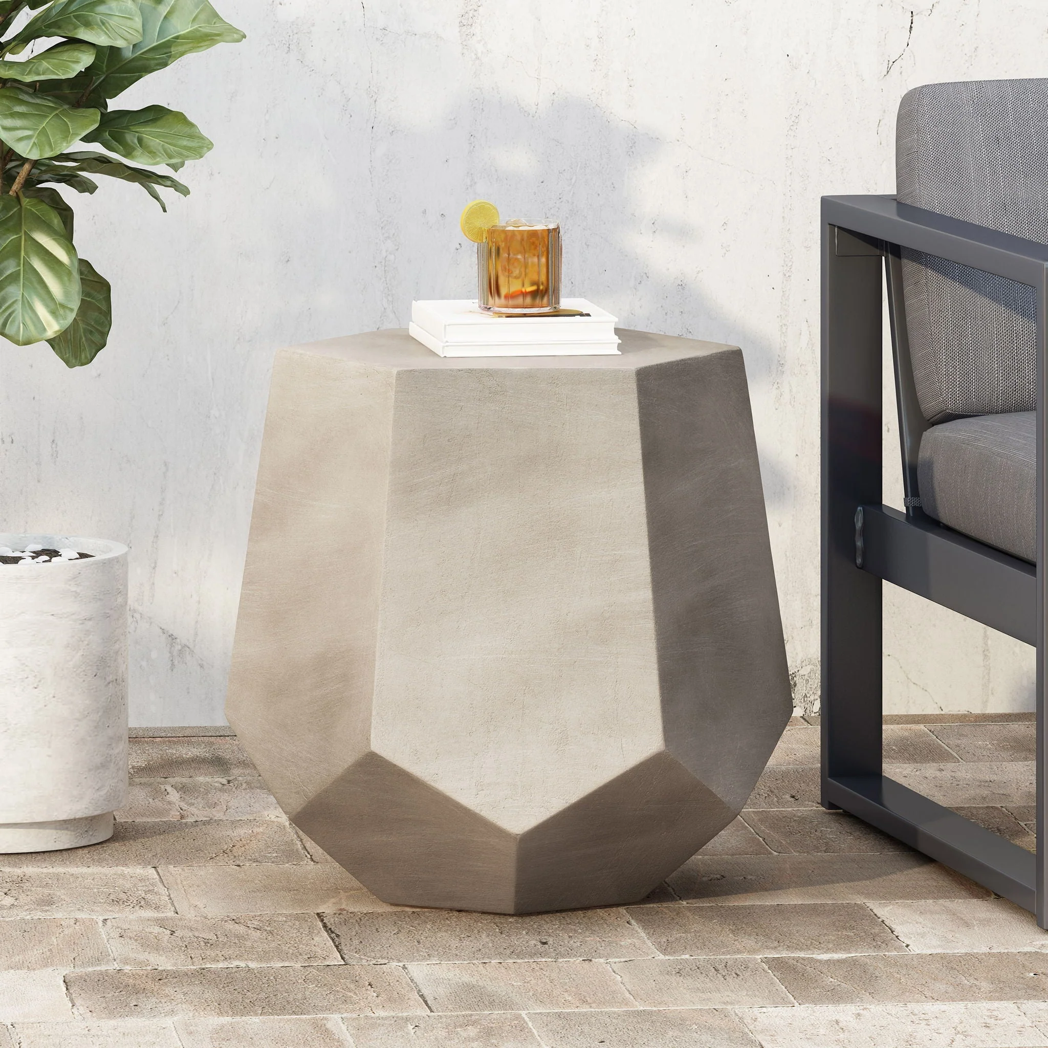 Outdoor Calgary Side Table - Light Gray - Image 2