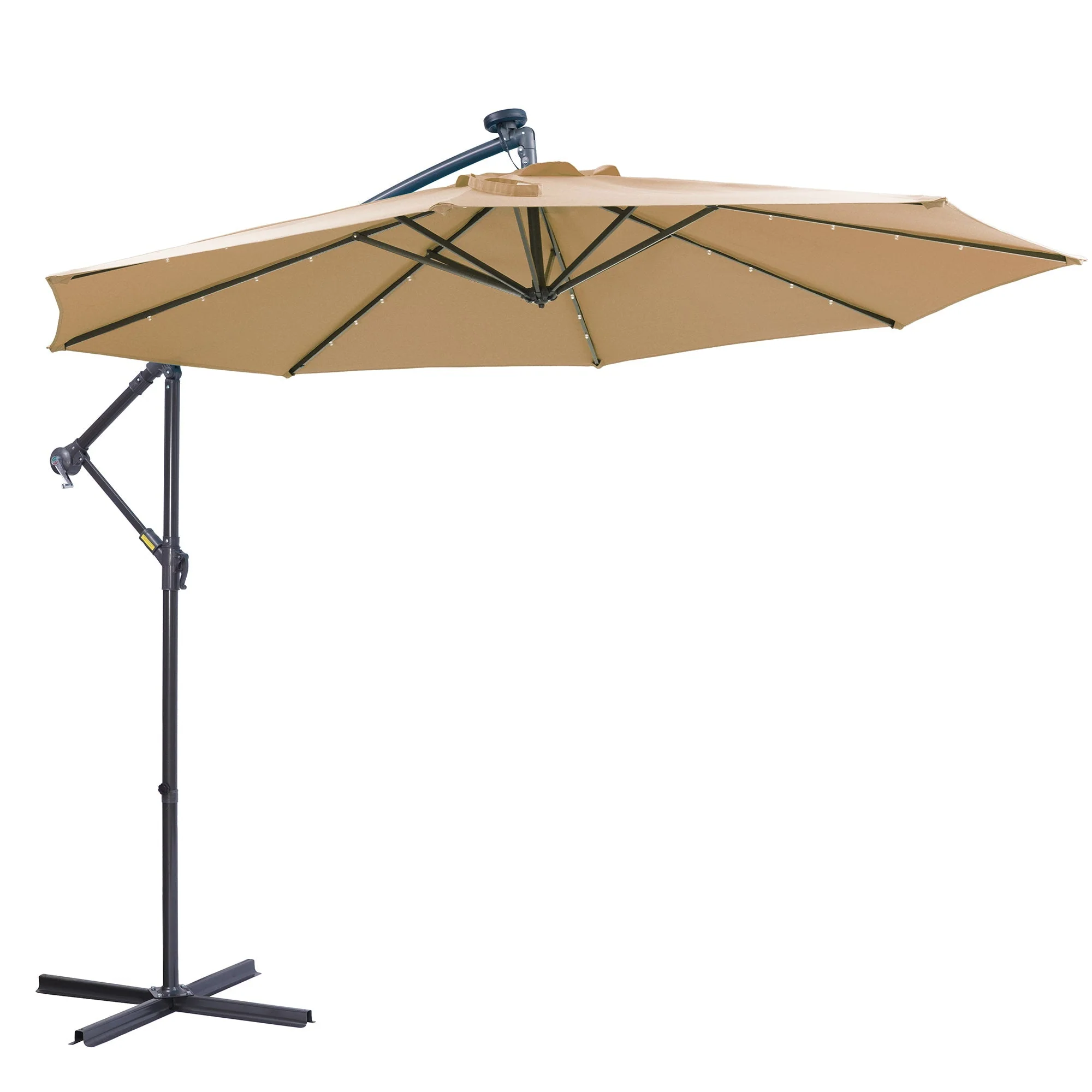 Outdoor Cantilever Patio Umbrella with 32 LED Lights, 10 ft - Image 8