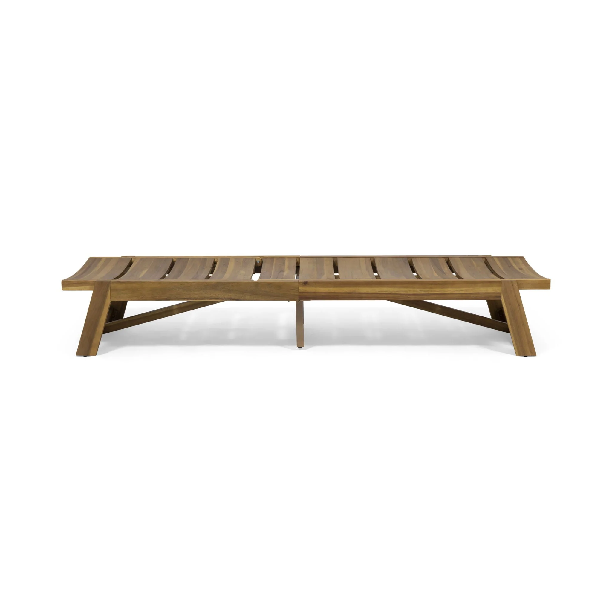 Outdoor Chaise Lounge With Adjustable Seating And Slat Panel - Yellow Brown - Image 3