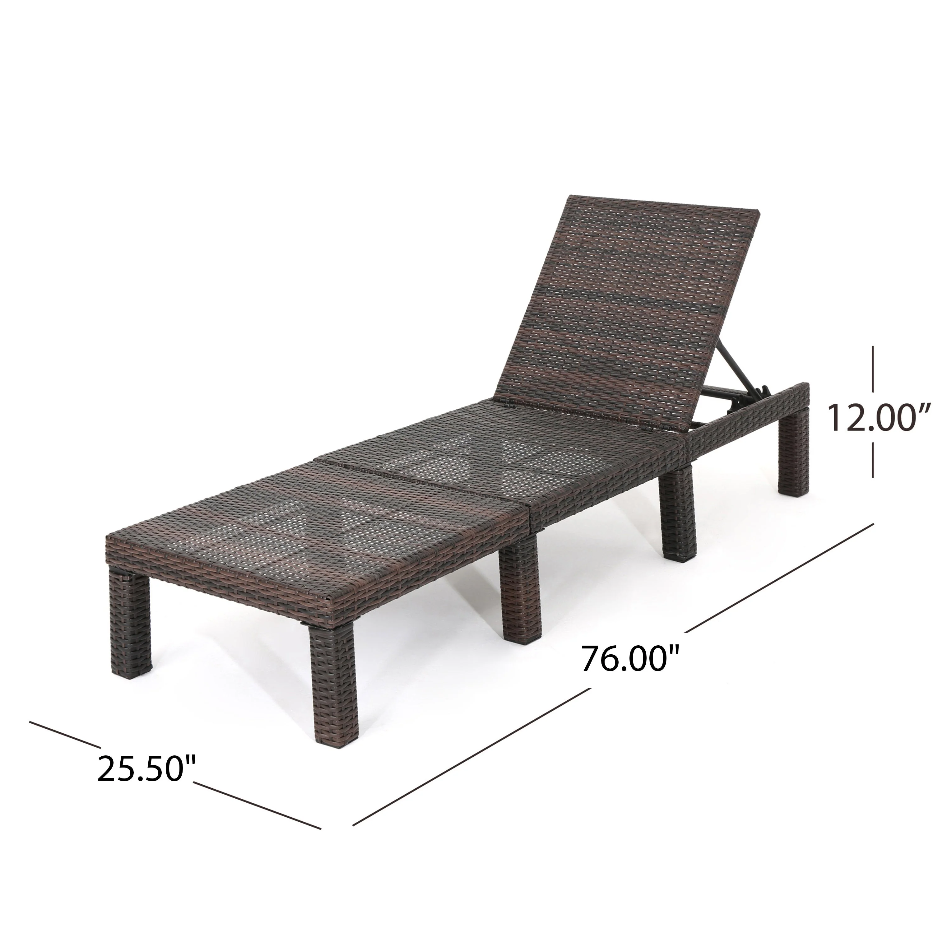 Outdoor Chaise Lounge with Wicker Design and Adjustable Backrest - Image 3