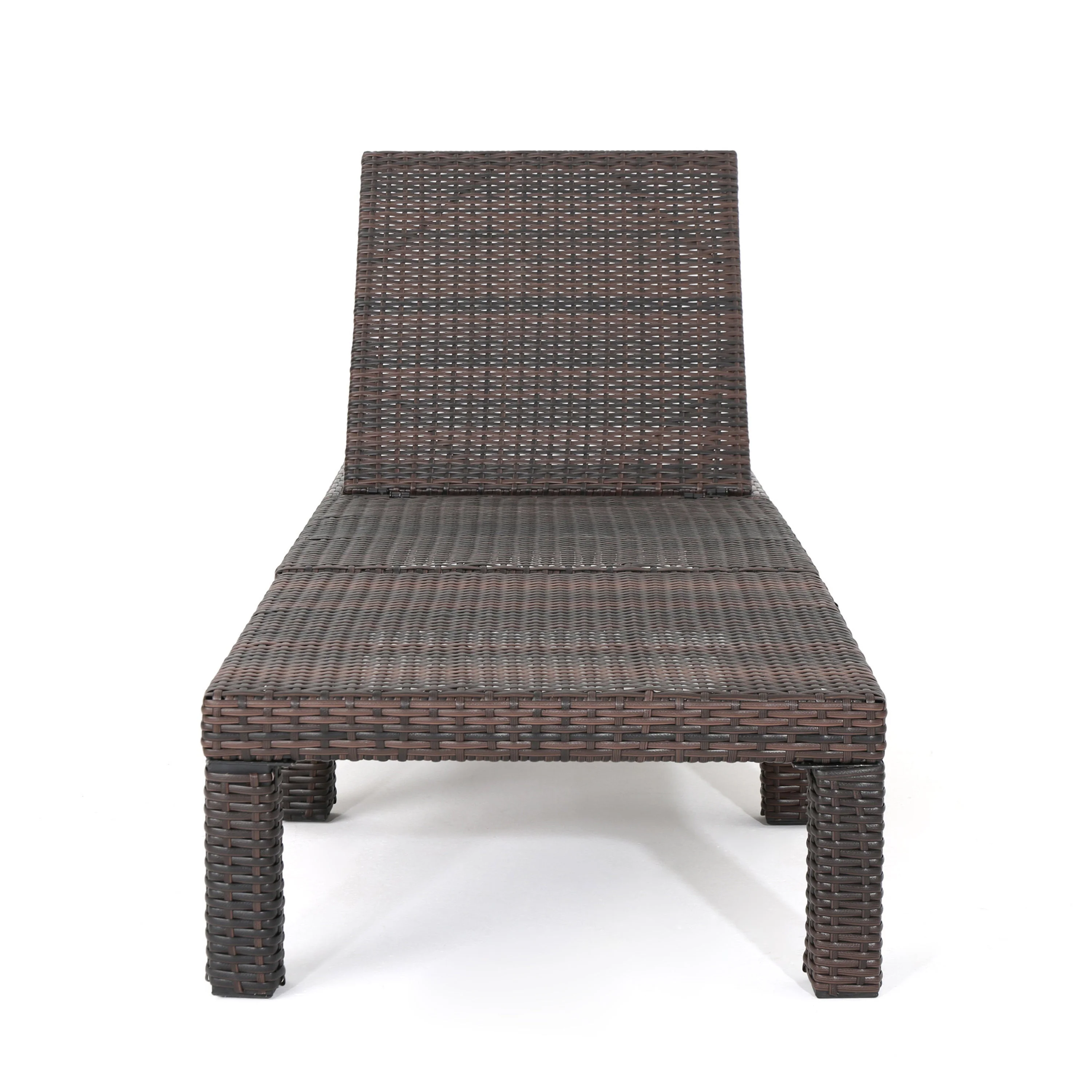 Outdoor Chaise Lounge with Wicker Design and Adjustable Backrest - Image 7
