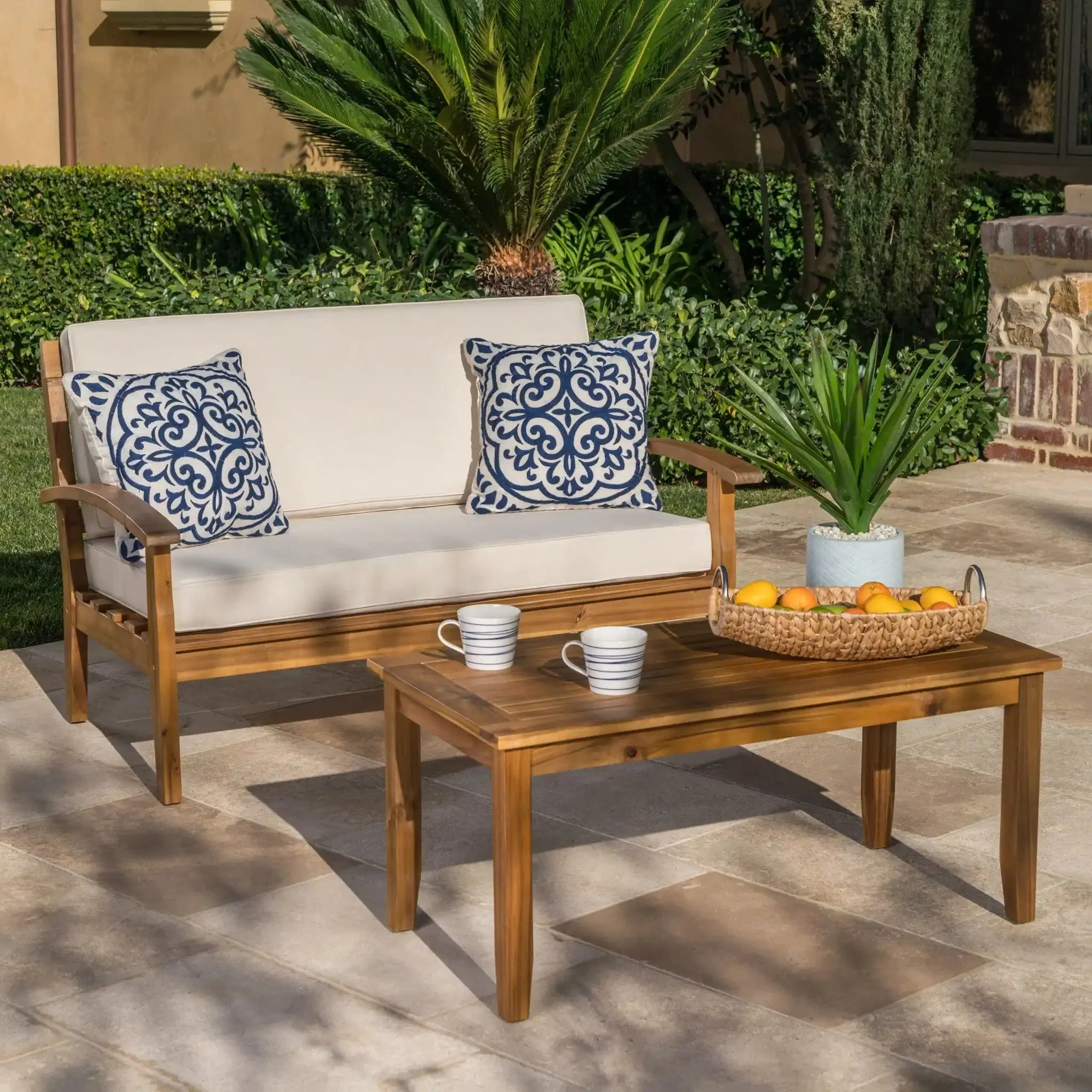 Outdoor Chat Set With Coffee Table And Loveseat - Image 11