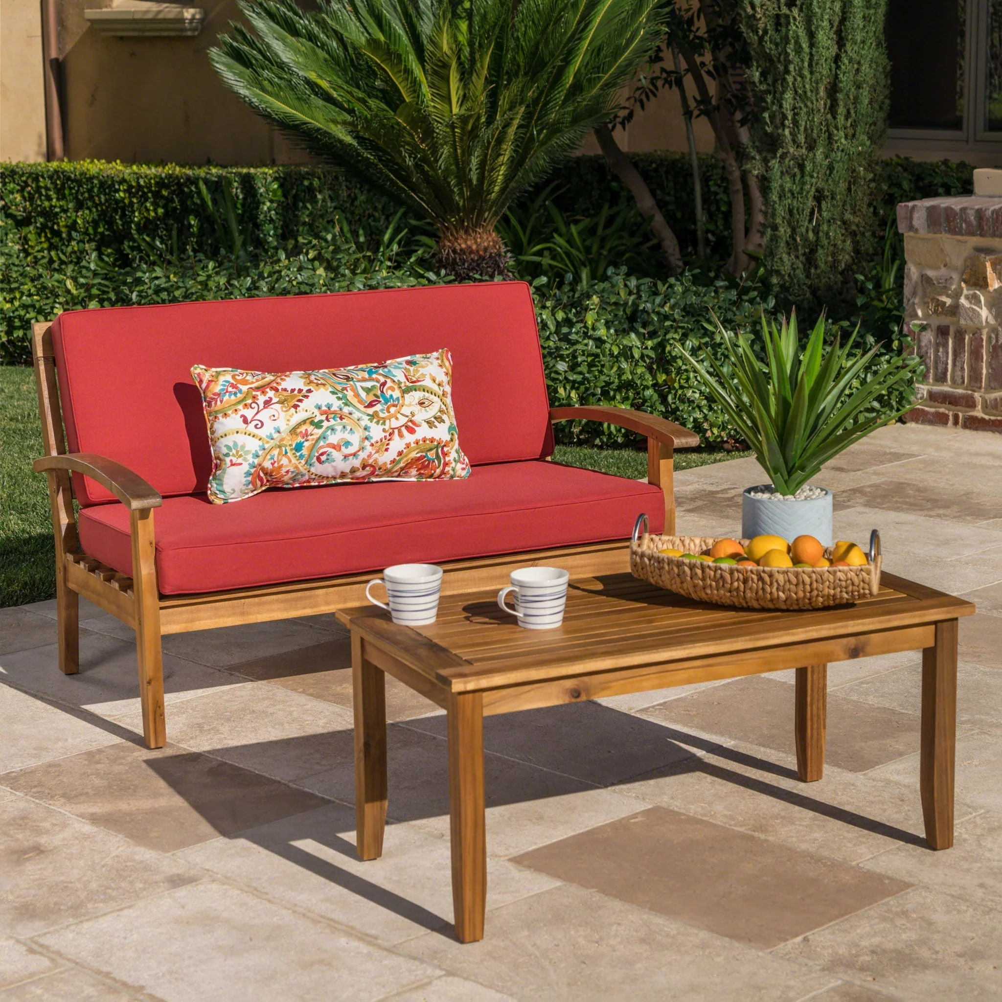 Outdoor Chat Set With Coffee Table And Loveseat - Image 16