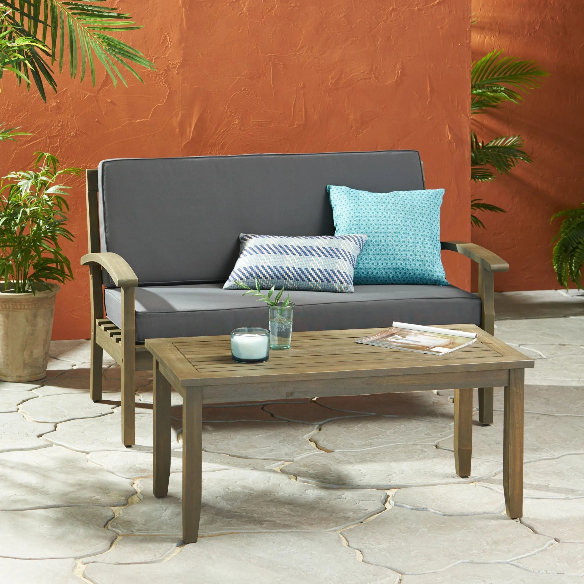 Outdoor Chat Set With Coffee Table And Loveseat - Image 5