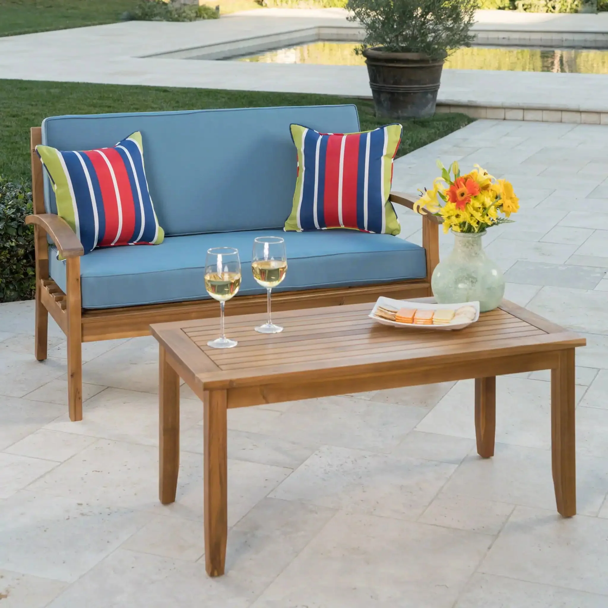 Outdoor Chat Set With Coffee Table And Loveseat - Image 6