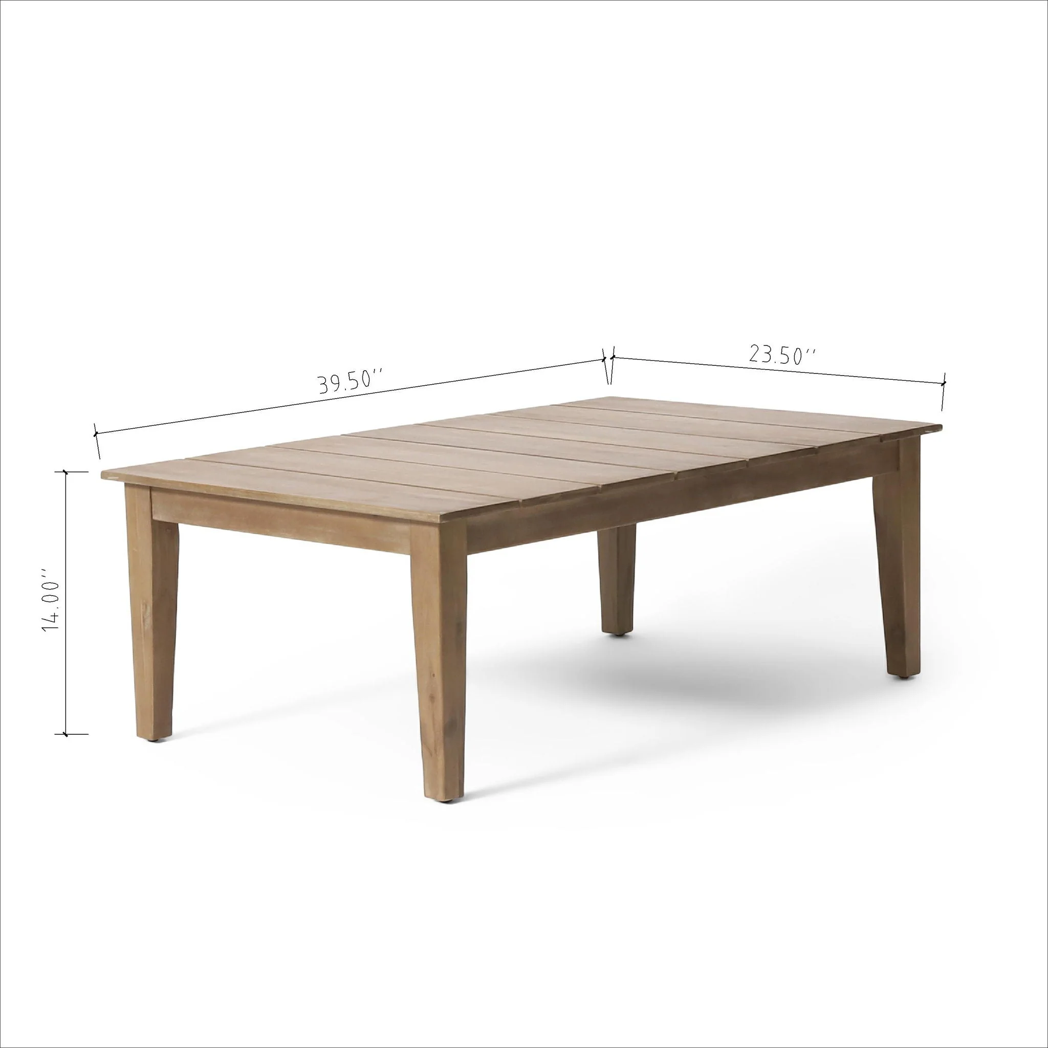 Outdoor Coffee Table With Slat Panel Top - Light Brown - Image 2