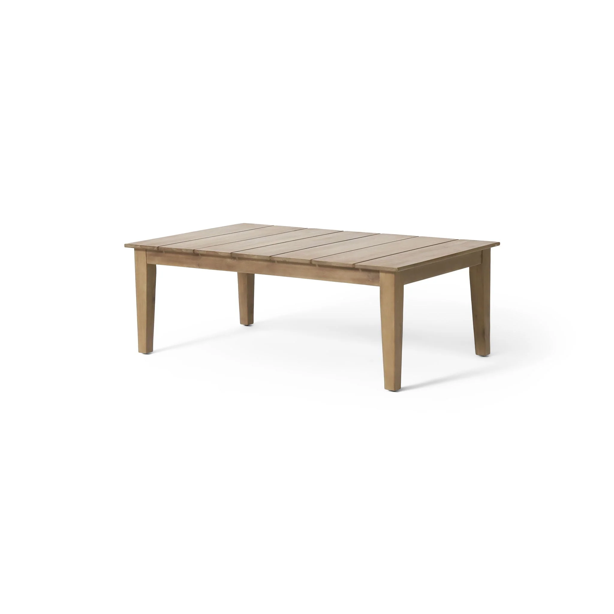 Outdoor Coffee Table With Slat Panel Top - Light Brown - Image 3