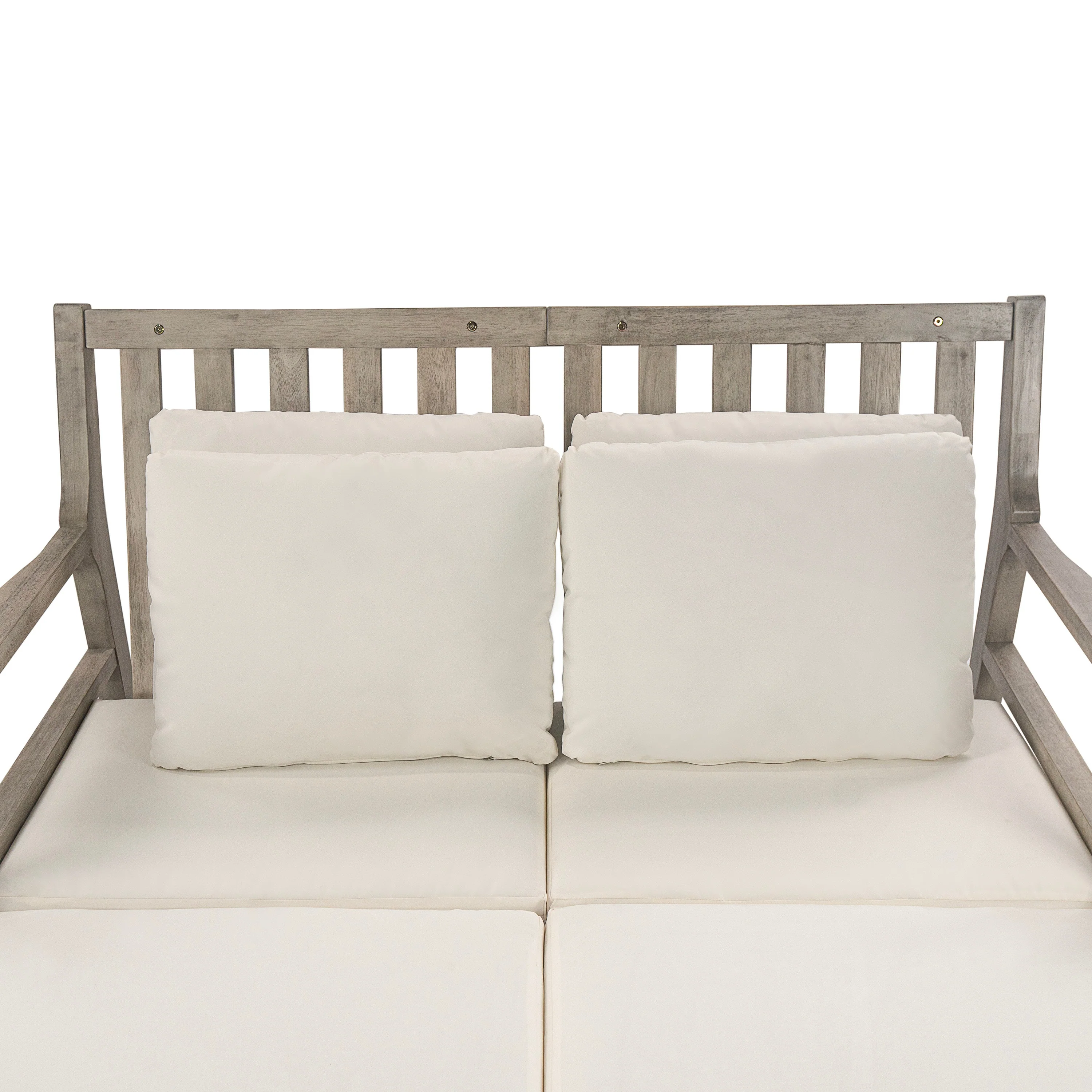 Outdoor Daybed With Four Pillows (Gray+Beige Cushion) - Image 15