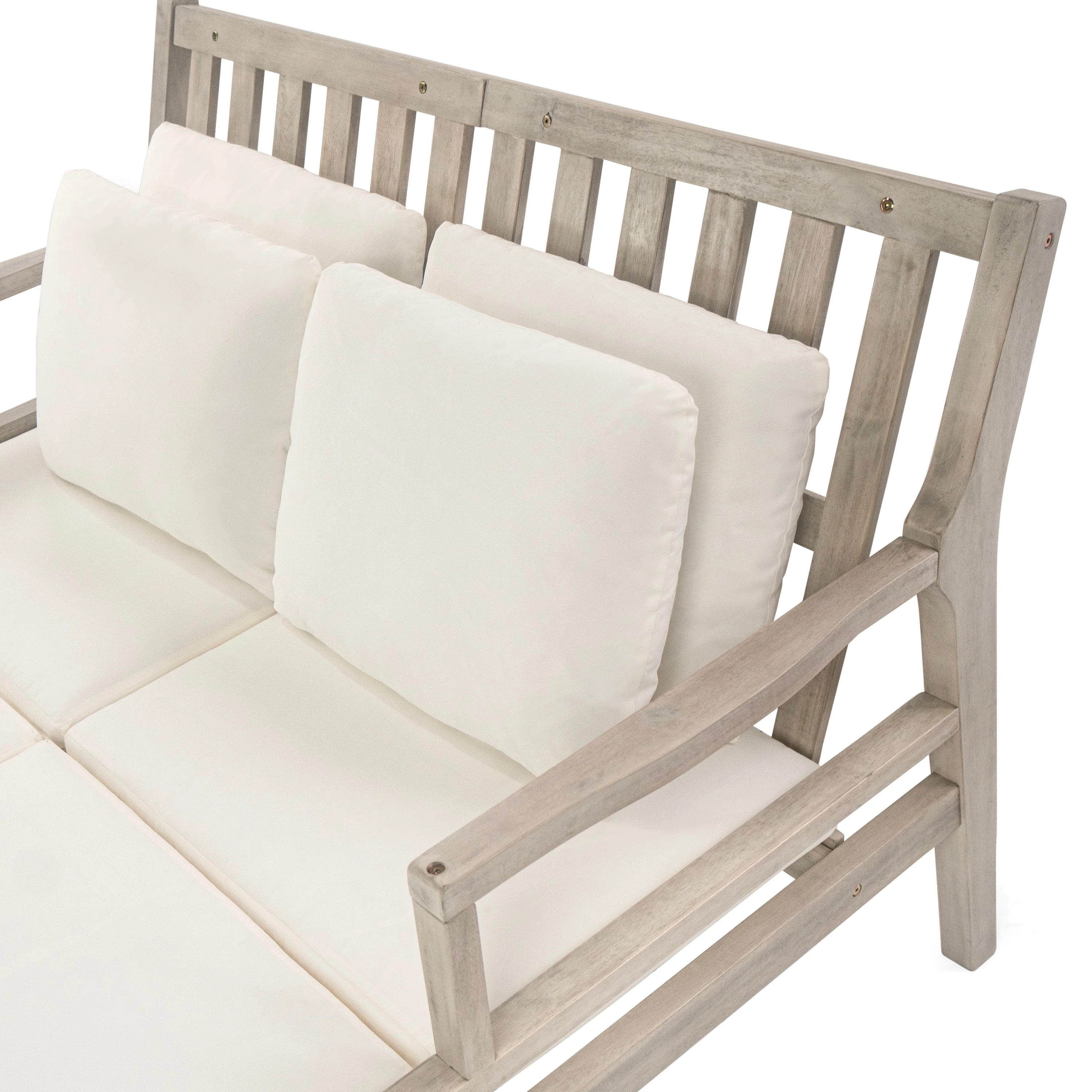 Outdoor Daybed With Four Pillows (Gray+Beige Cushion) - Image 16