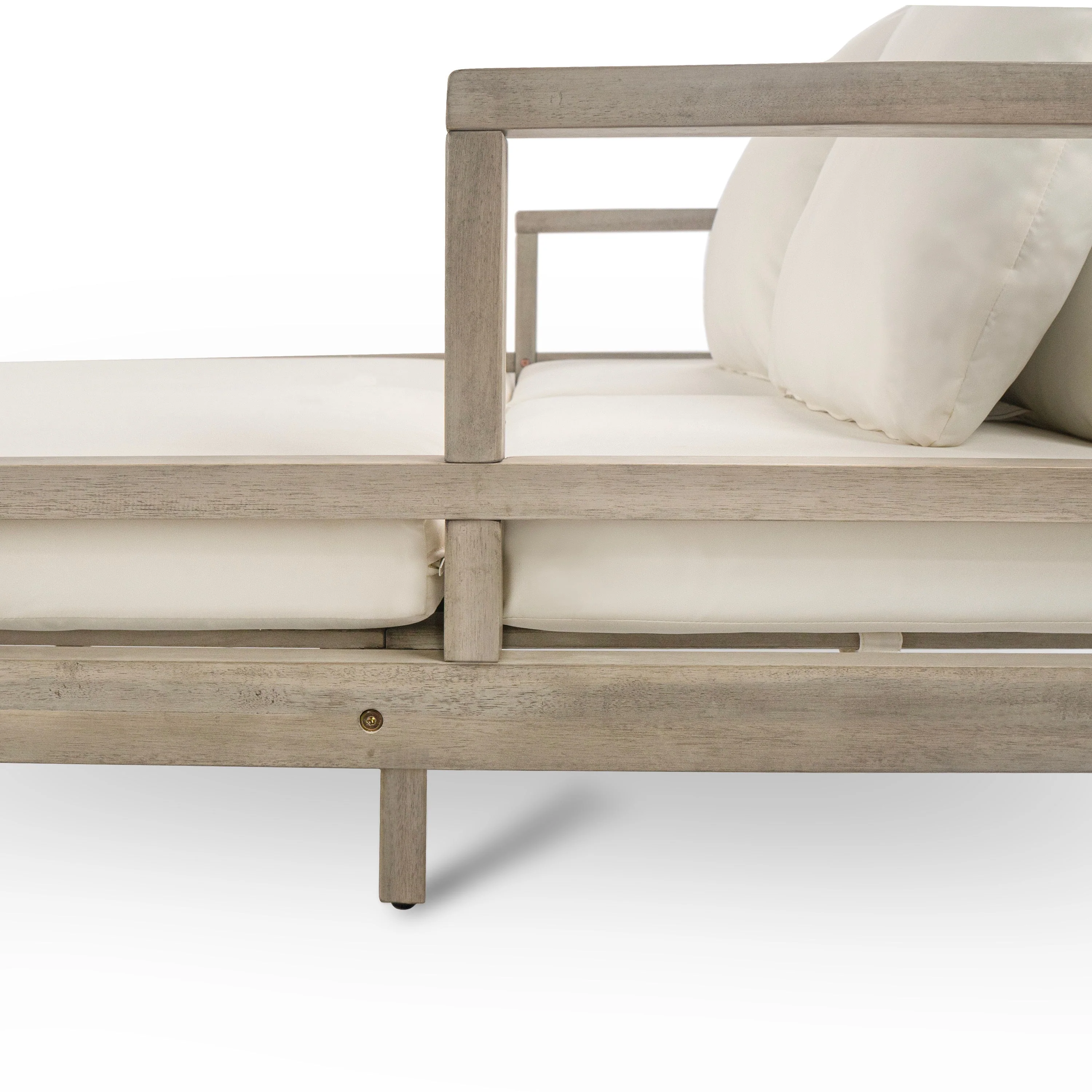 Outdoor Daybed With Four Pillows (Gray+Beige Cushion) - Image 20