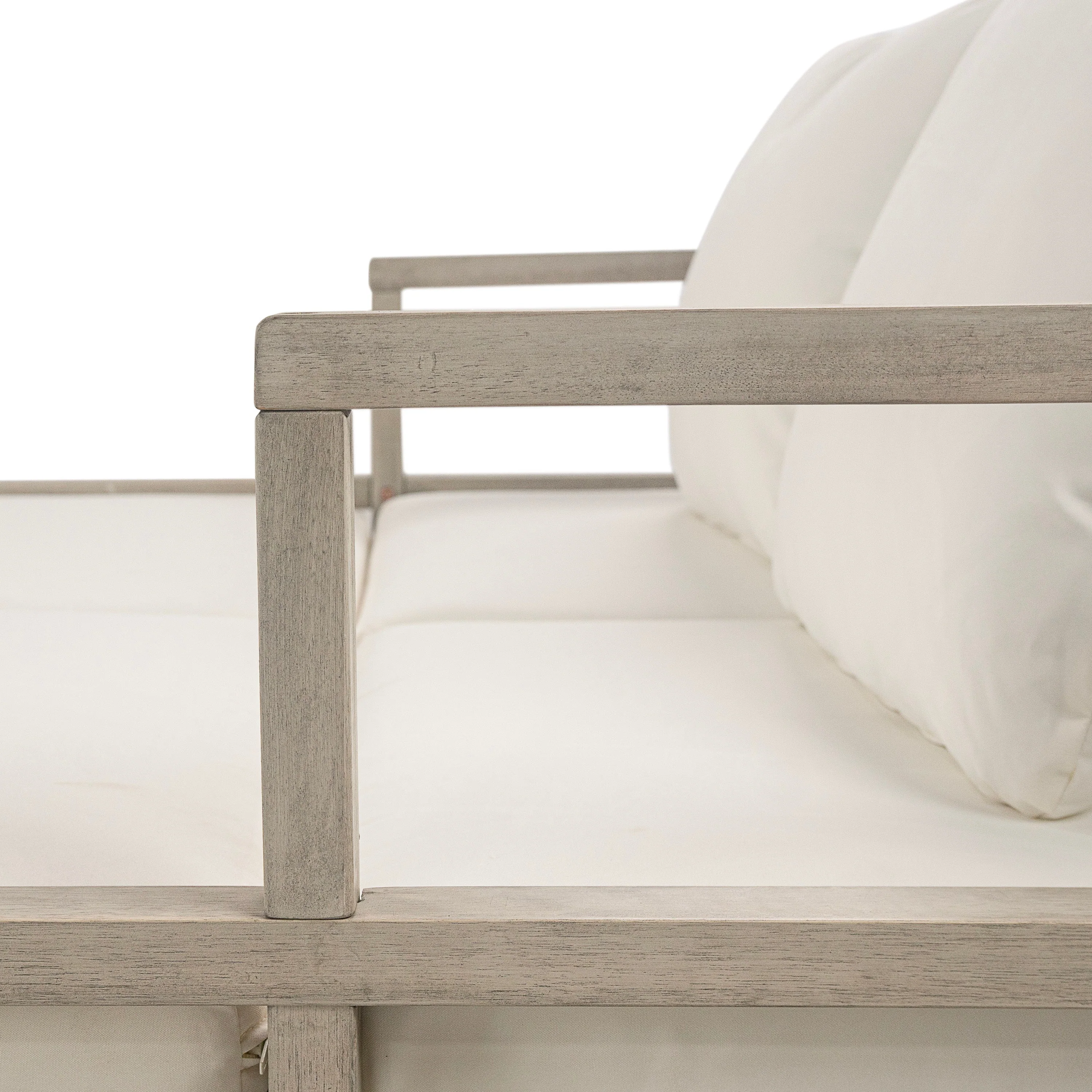 Outdoor Daybed With Four Pillows (Gray+Beige Cushion) - Image 23