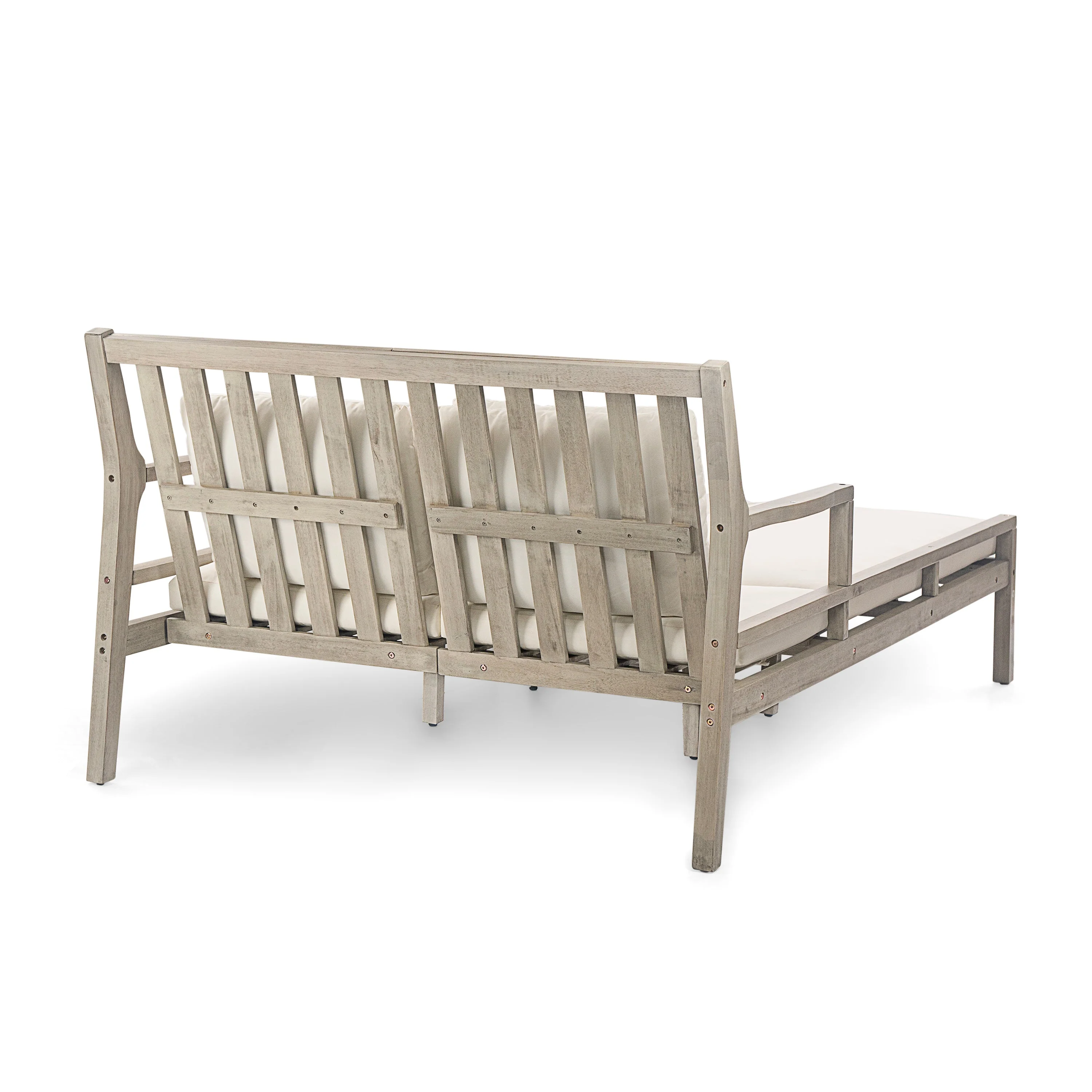 Outdoor Daybed With Four Pillows (Gray+Beige Cushion) - Image 26