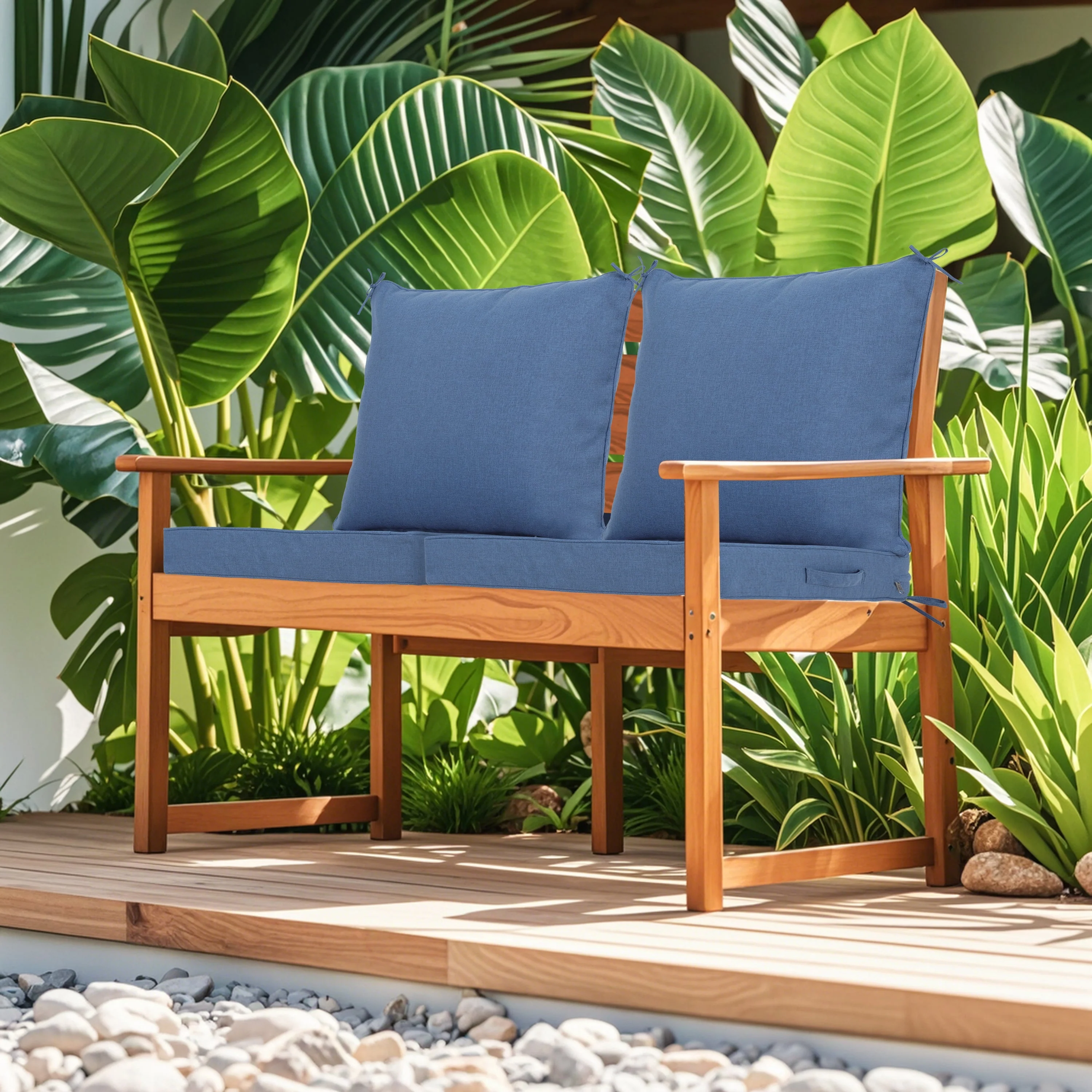 Outdoor Deep Seat Cushion Set - Navy Blue, 24x24 Inch - Image 2