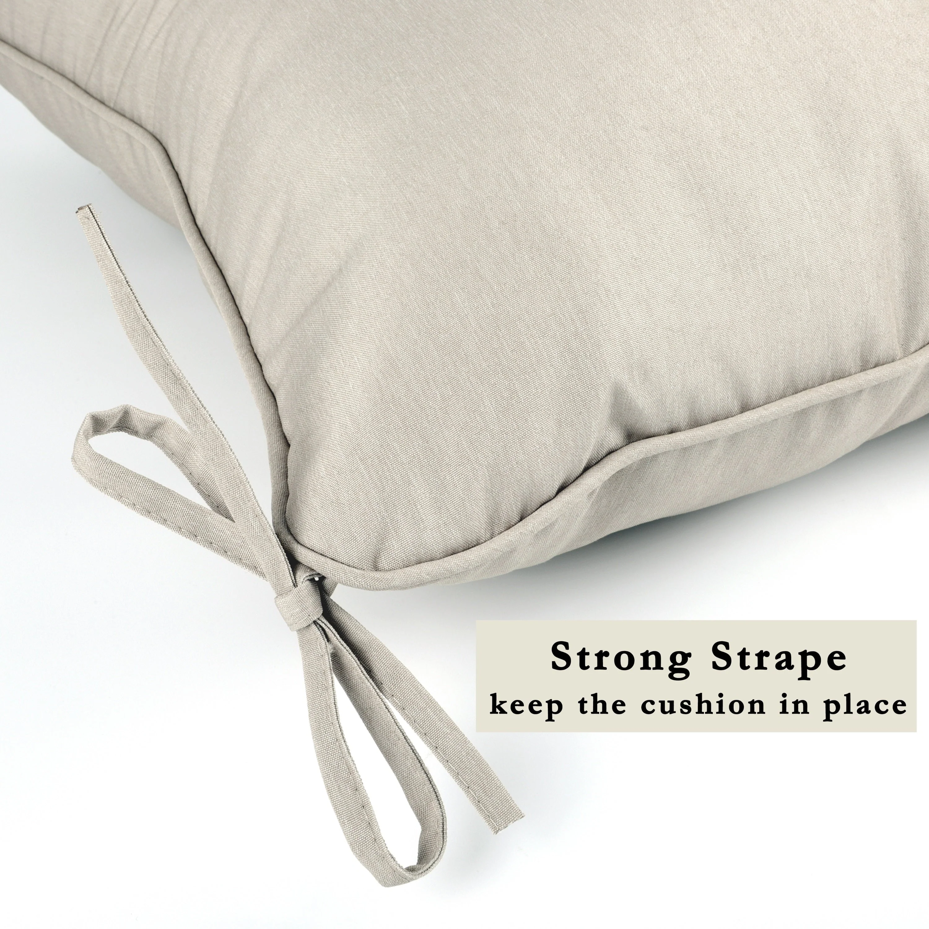 Outdoor Deep Seat Cushions for Patio Furniture Waterproof Set, Beige Polyester 24x24x4 Inches - Image 5