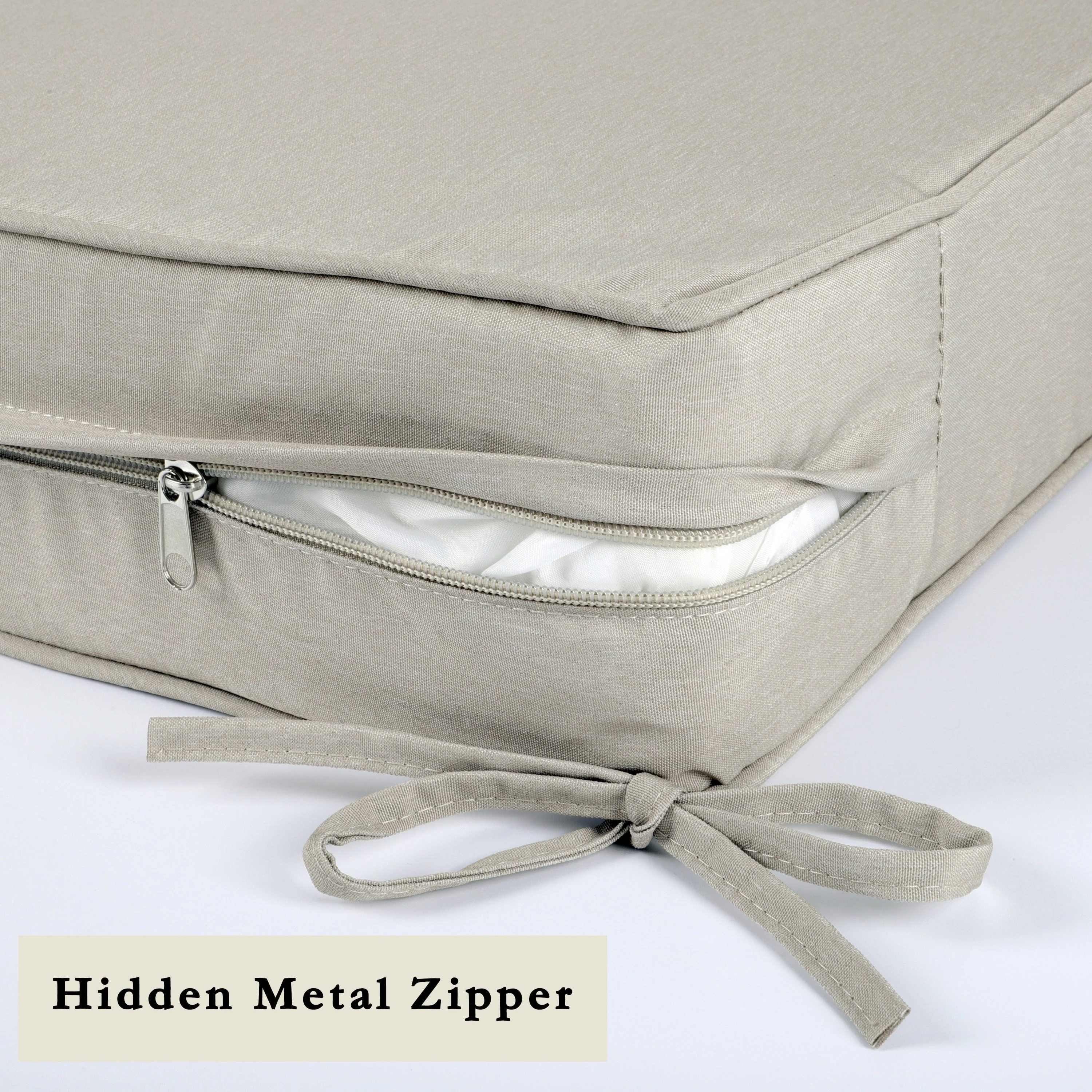 Outdoor Deep Seat Cushions for Patio Furniture Waterproof Set, Beige Polyester 24x24x4 Inches - Image 6