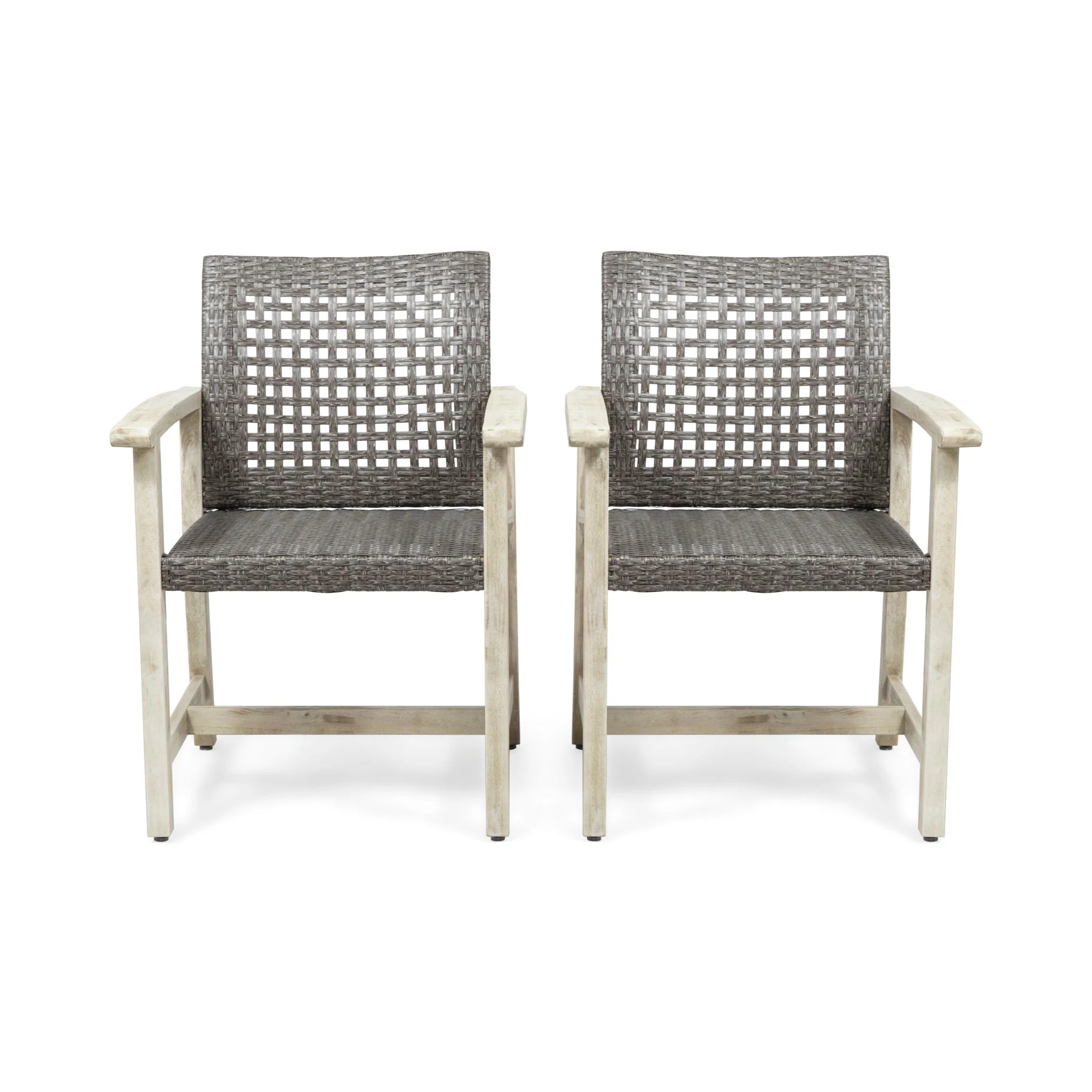 Outdoor Dining Chair Acacia Wood Frame (Set of 2) - Image 2