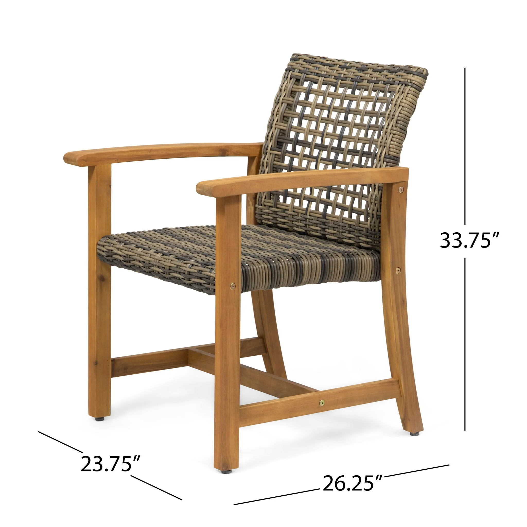 Outdoor Dining Chair Acacia Wood Frame (Set of 2) - Image 8