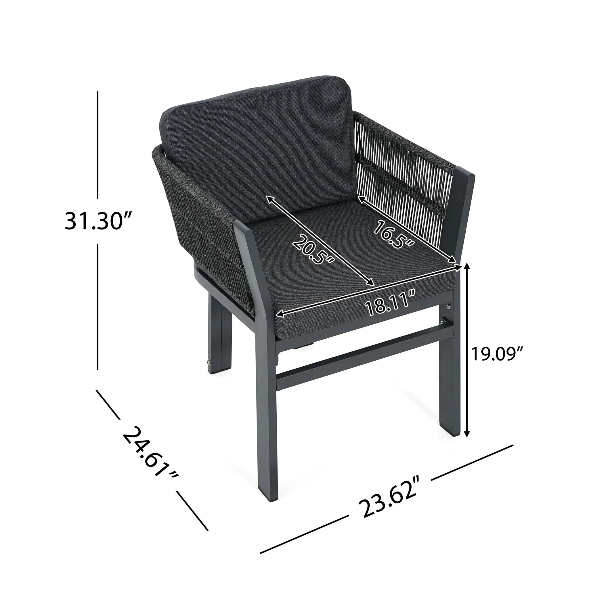 Outdoor Dining Chair, All-Weather Patio Seating For Backyard (Set of 2) - Image 3