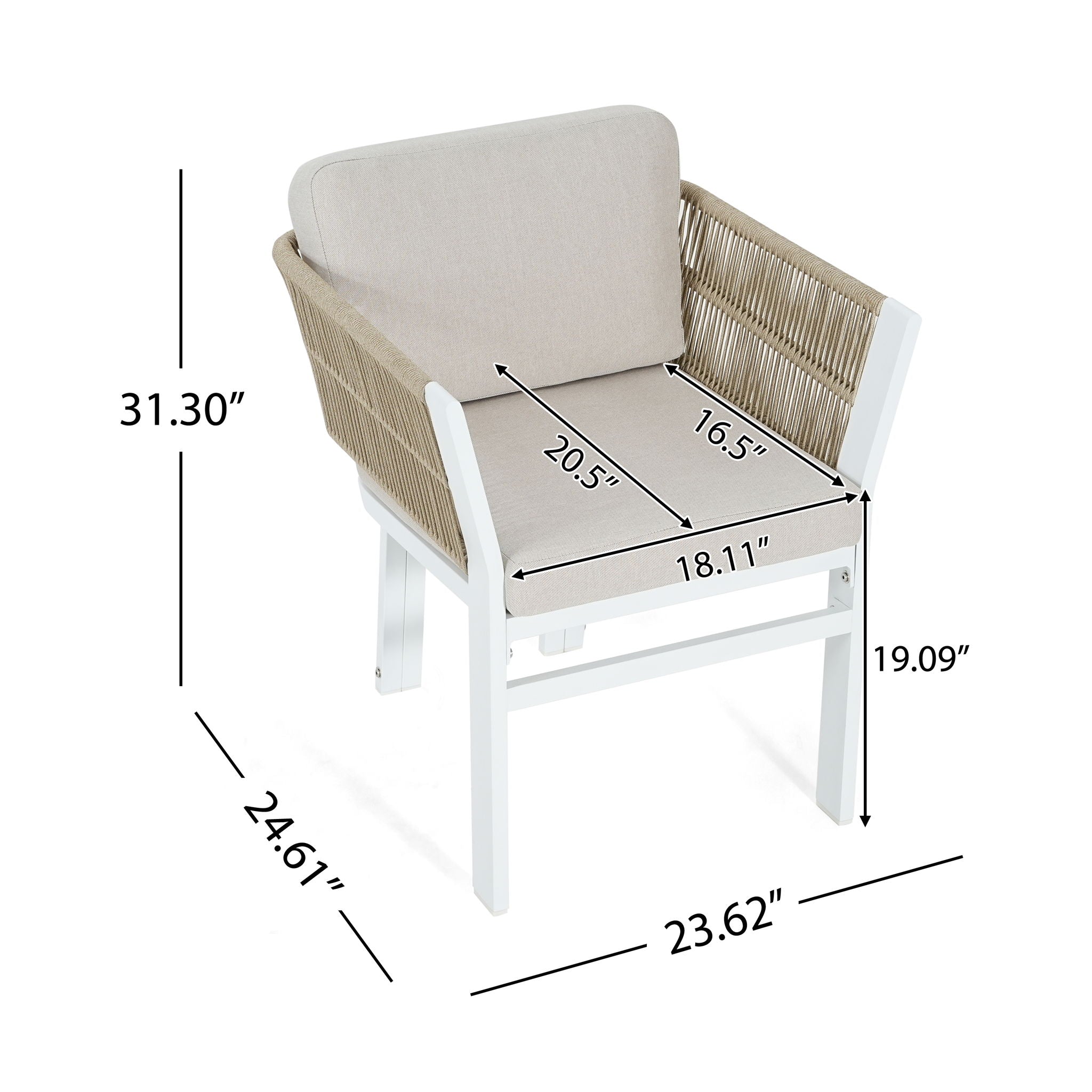 Outdoor Dining Chair, All-Weather Patio Seating For Backyard (Set of 2) - Image 4