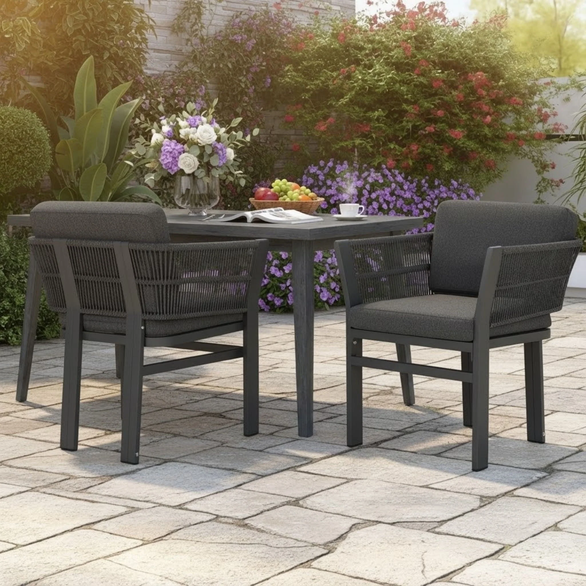 Outdoor Dining Chair, All-Weather Patio Seating For Backyard (Set of 2) - Image 6