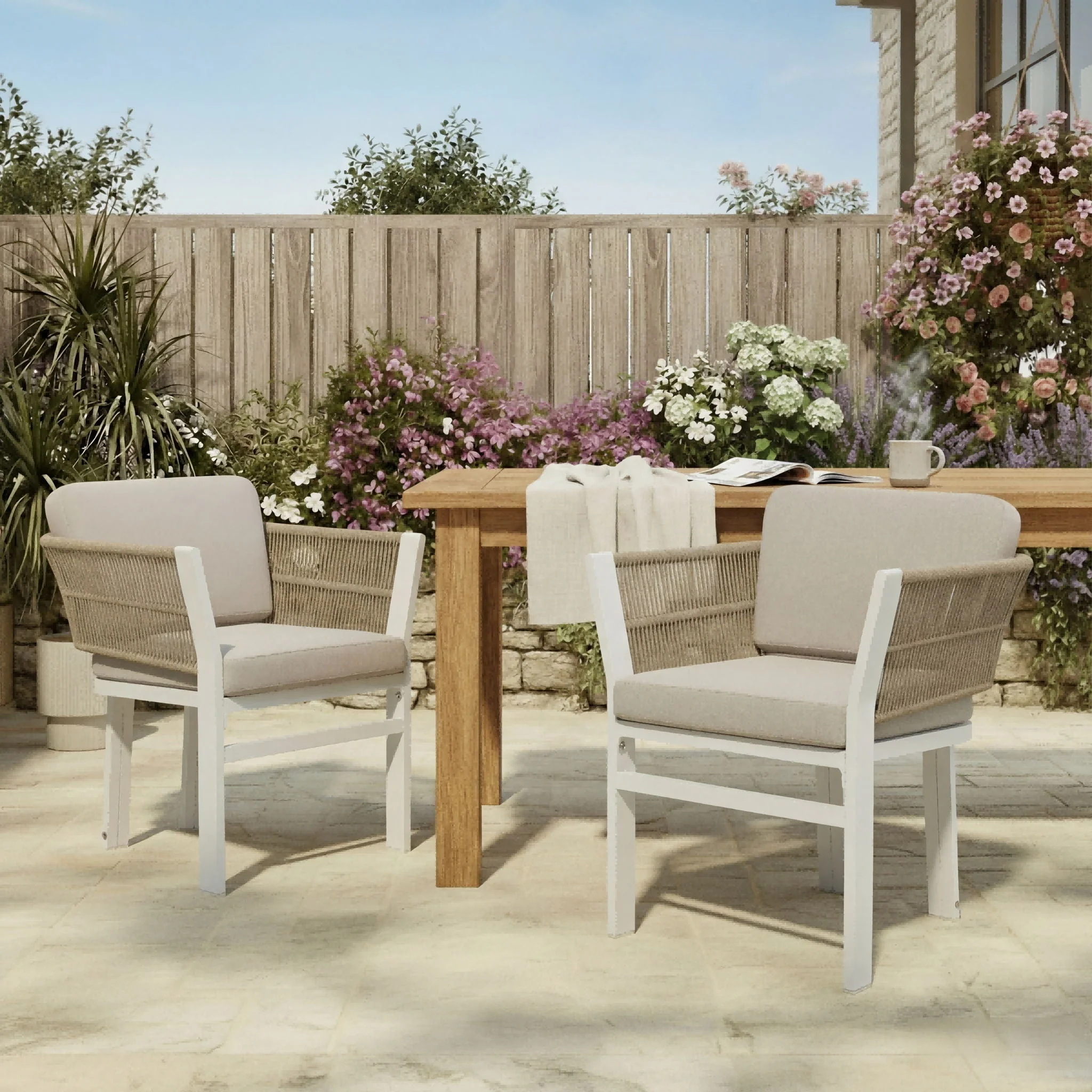 Outdoor Dining Chair, All-Weather Patio Seating For Backyard (Set of 2) - Image 7