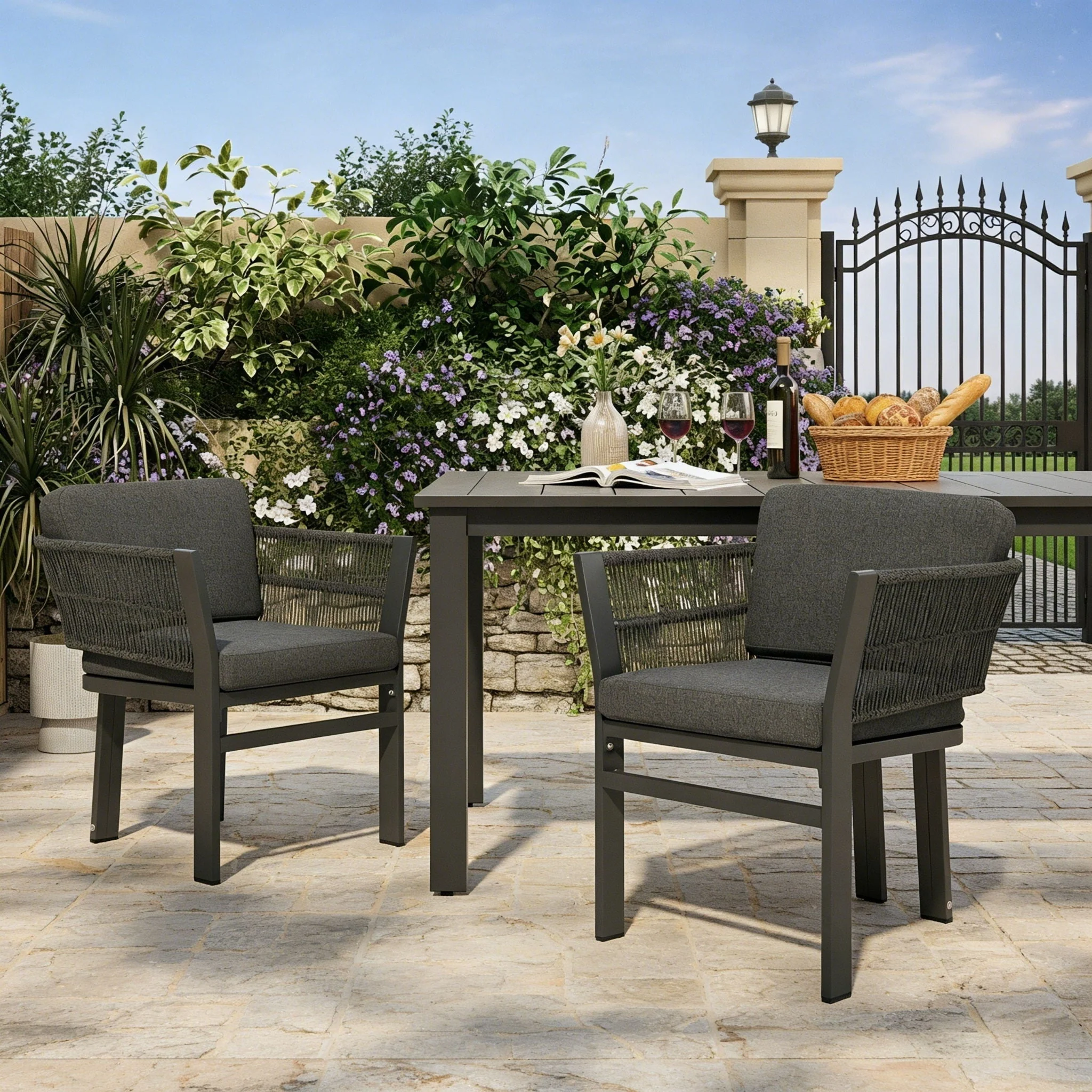 Outdoor Dining Chair, All-Weather Patio Seating For Backyard (Set of 2) - Image 8