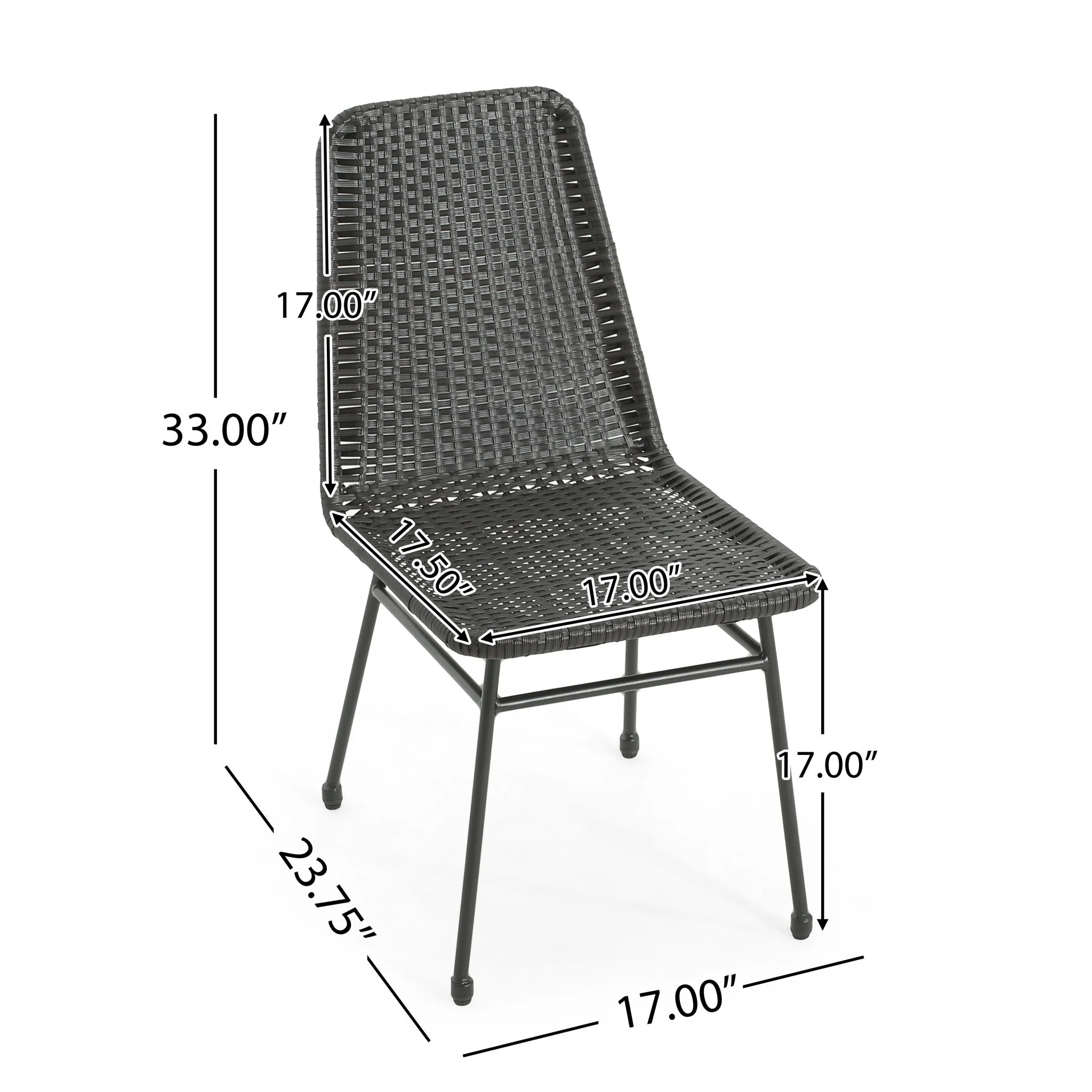 Outdoor Dining Chairs (Set of 2) with Rattan Backrest and Cushions - Image 6