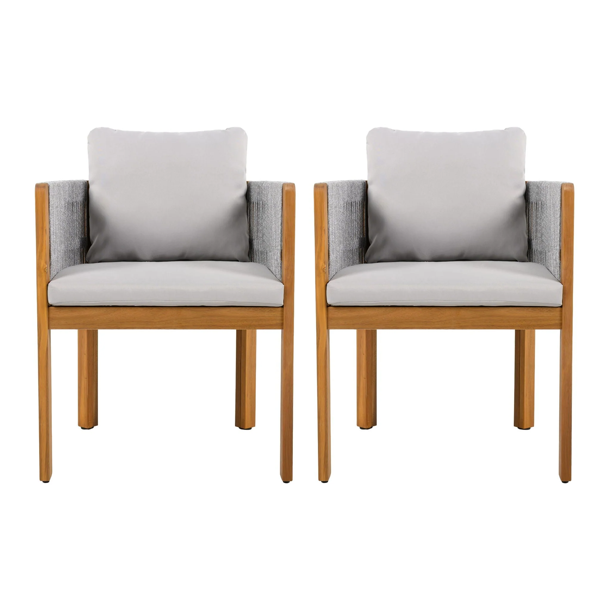 Outdoor Dining Chairs With Rope Handles (Set of 2) - Image 2
