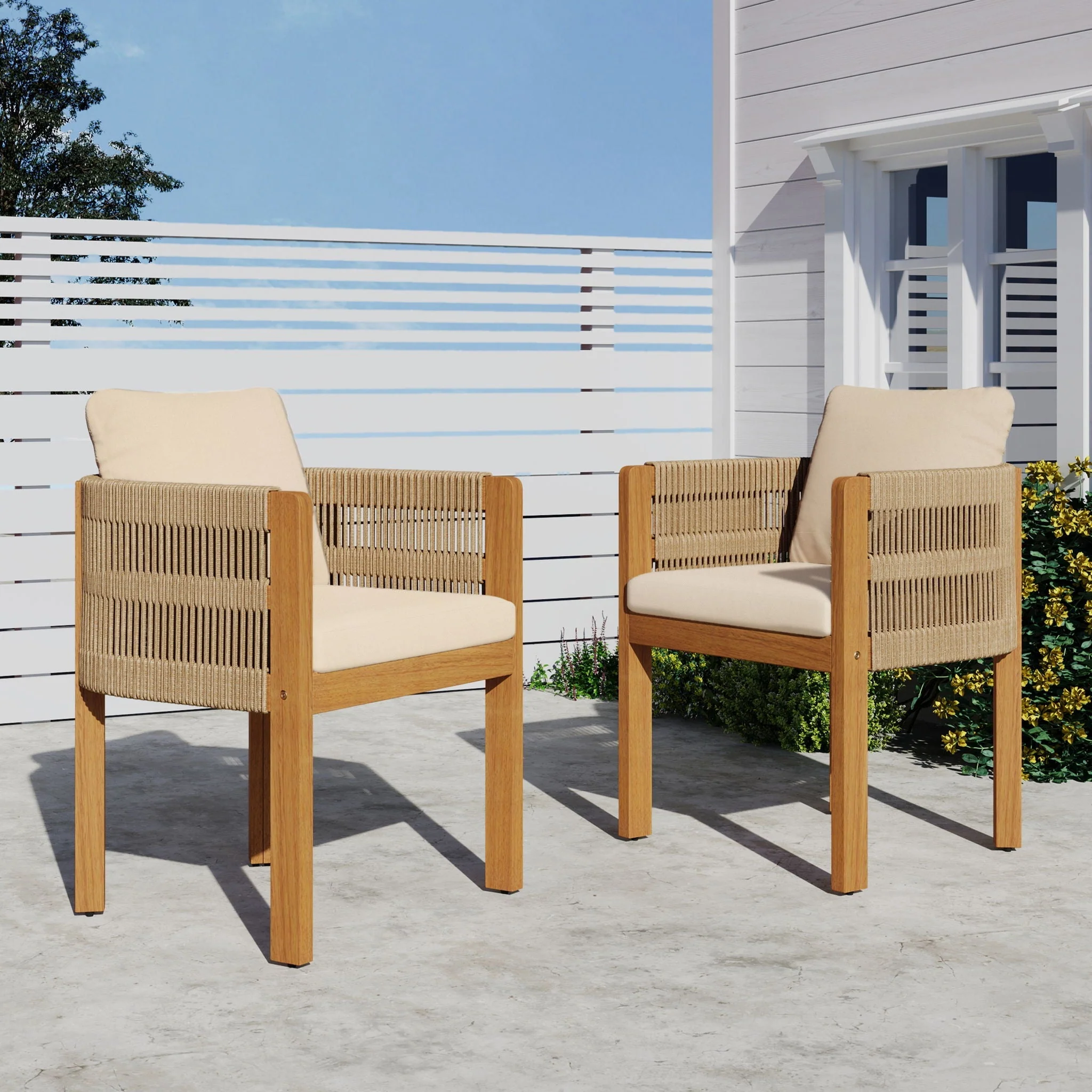 Outdoor Dining Chairs With Rope Handles (Set of 2) - Image 27