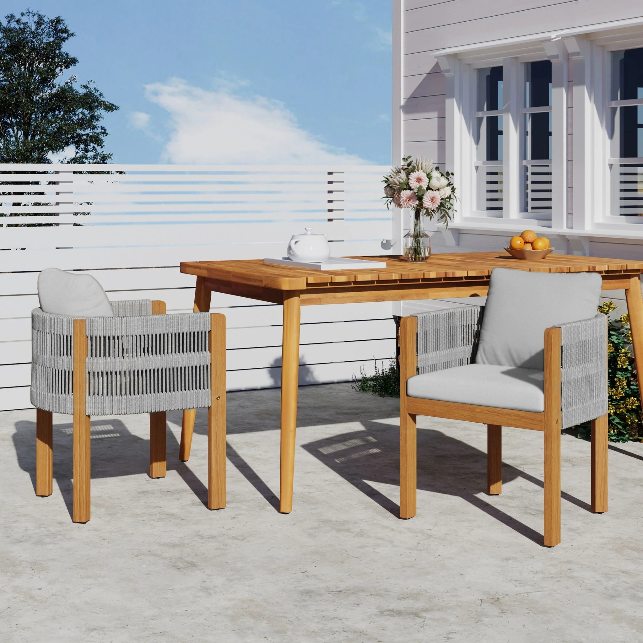 Outdoor Dining Chairs With Rope Handles (Set of 2) - Image 28