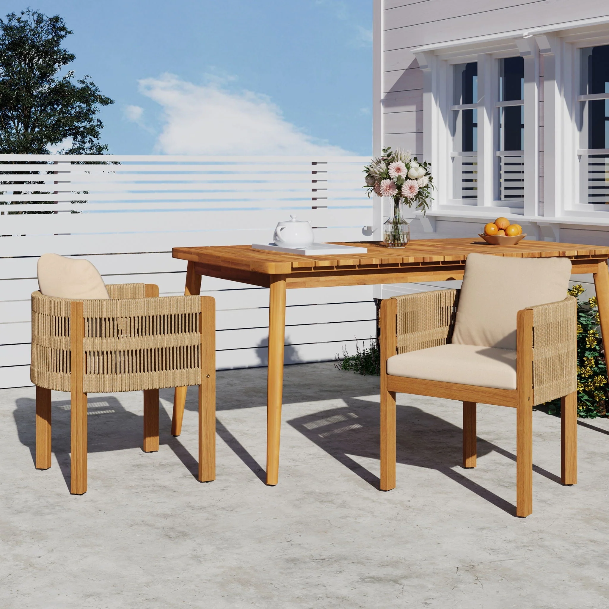 Outdoor Dining Chairs With Rope Handles (Set of 2) - Image 30
