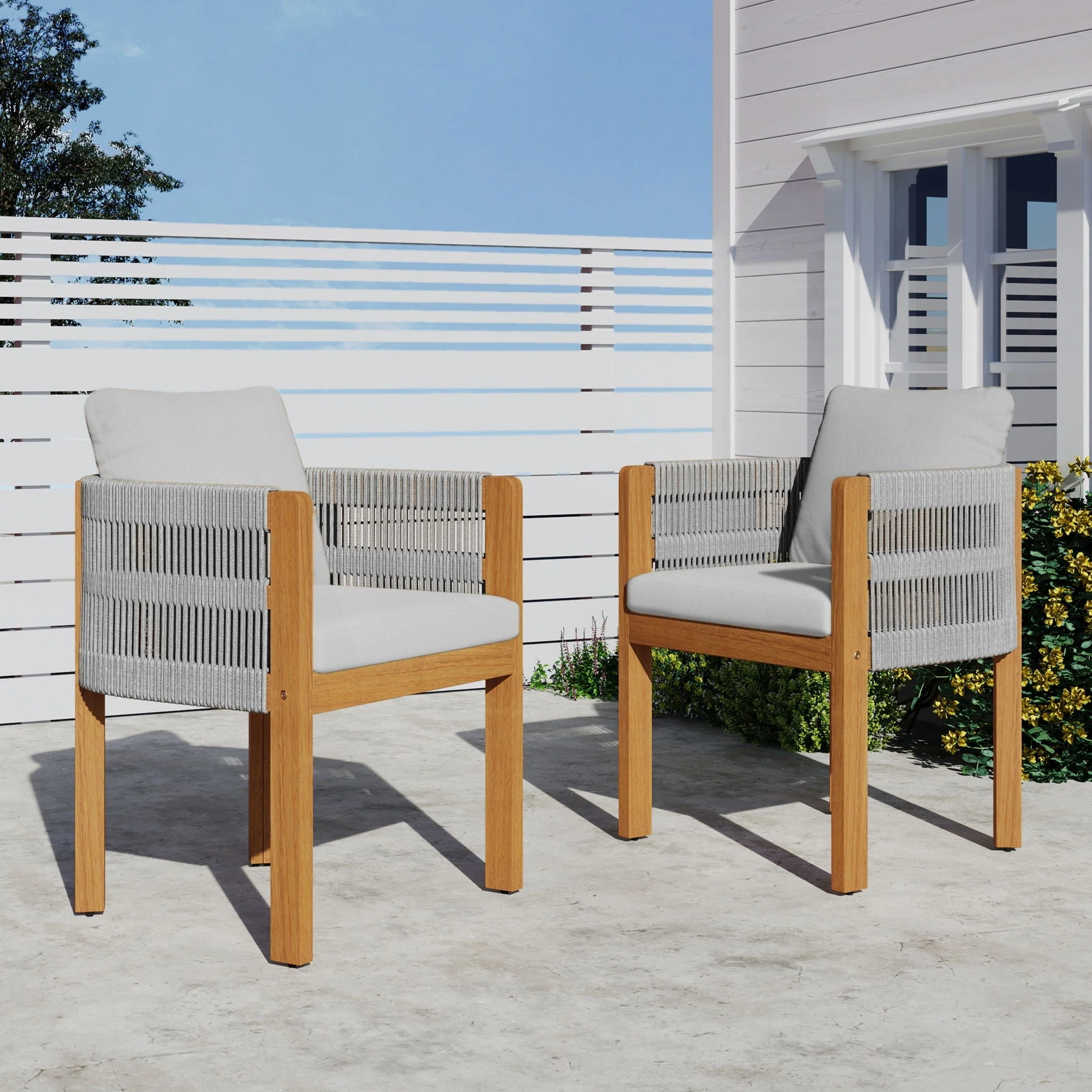 Outdoor Dining Chairs With Rope Handles (Set of 2) - Image 6