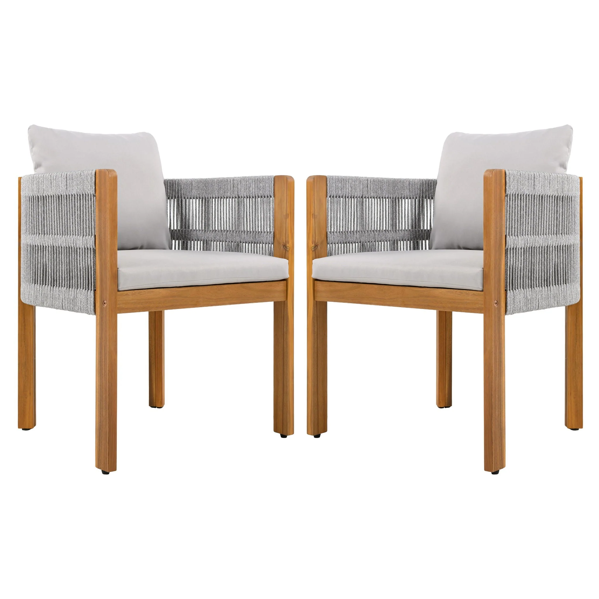 Outdoor Dining Chairs With Rope Handles (Set of 2) - Image 9