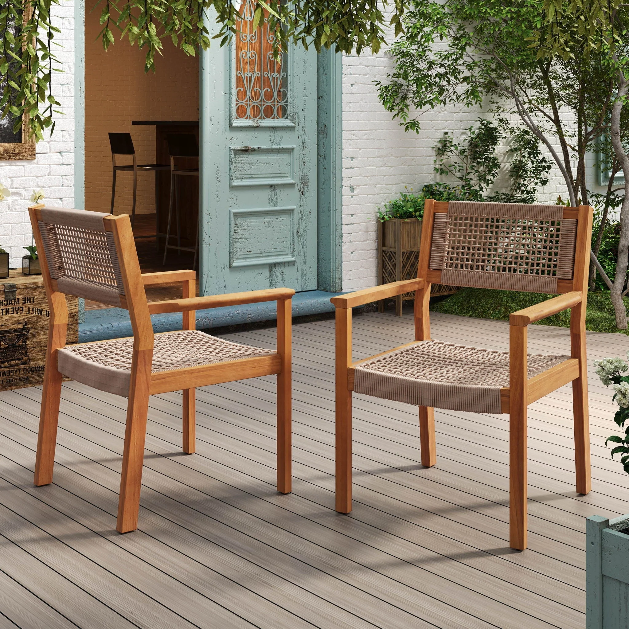 Outdoor Dining Patio Chairs (Set of 2) - Image 3