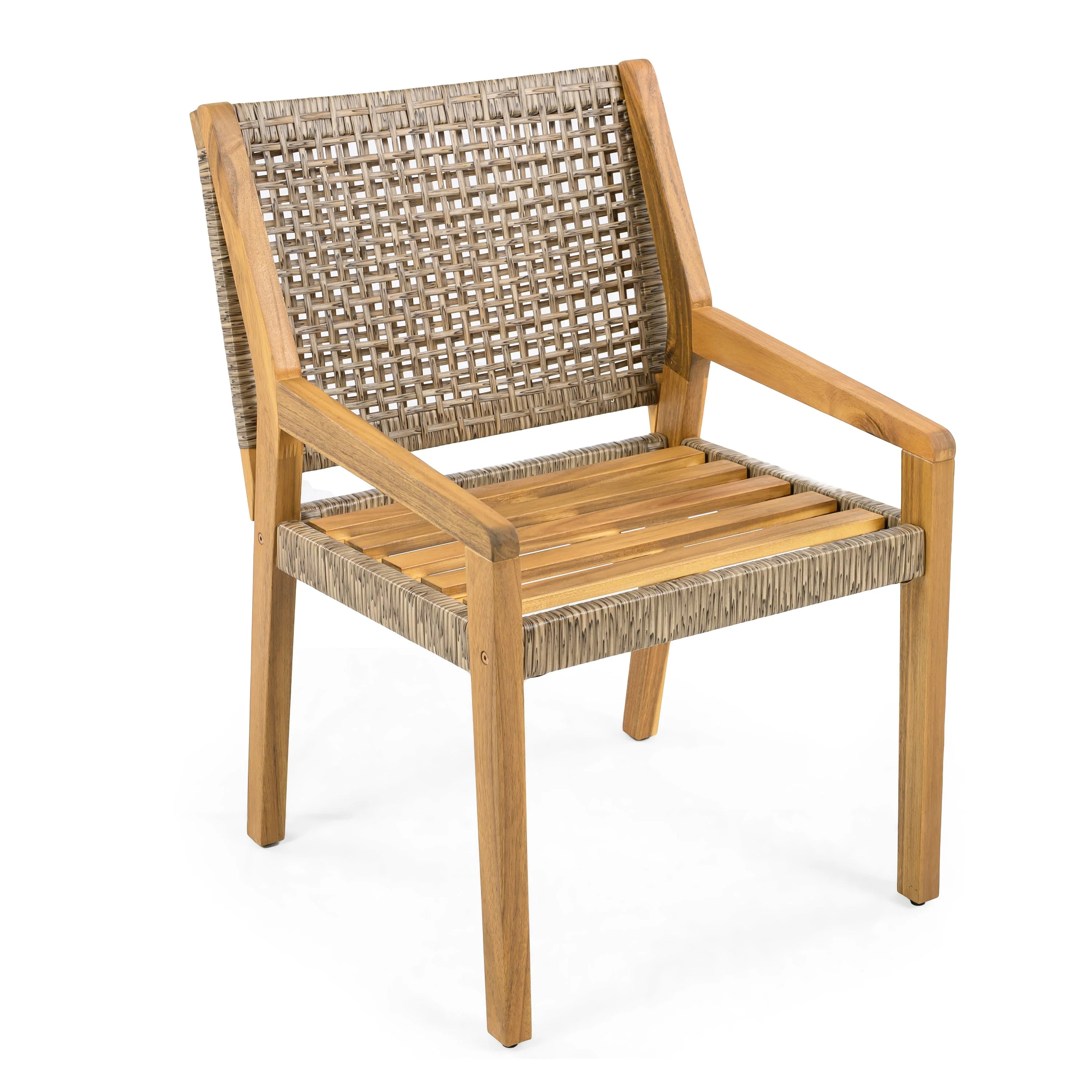 Outdoor Dining Set – Acacia Wood Hermosa Table & Wicker Chairs - Image 12