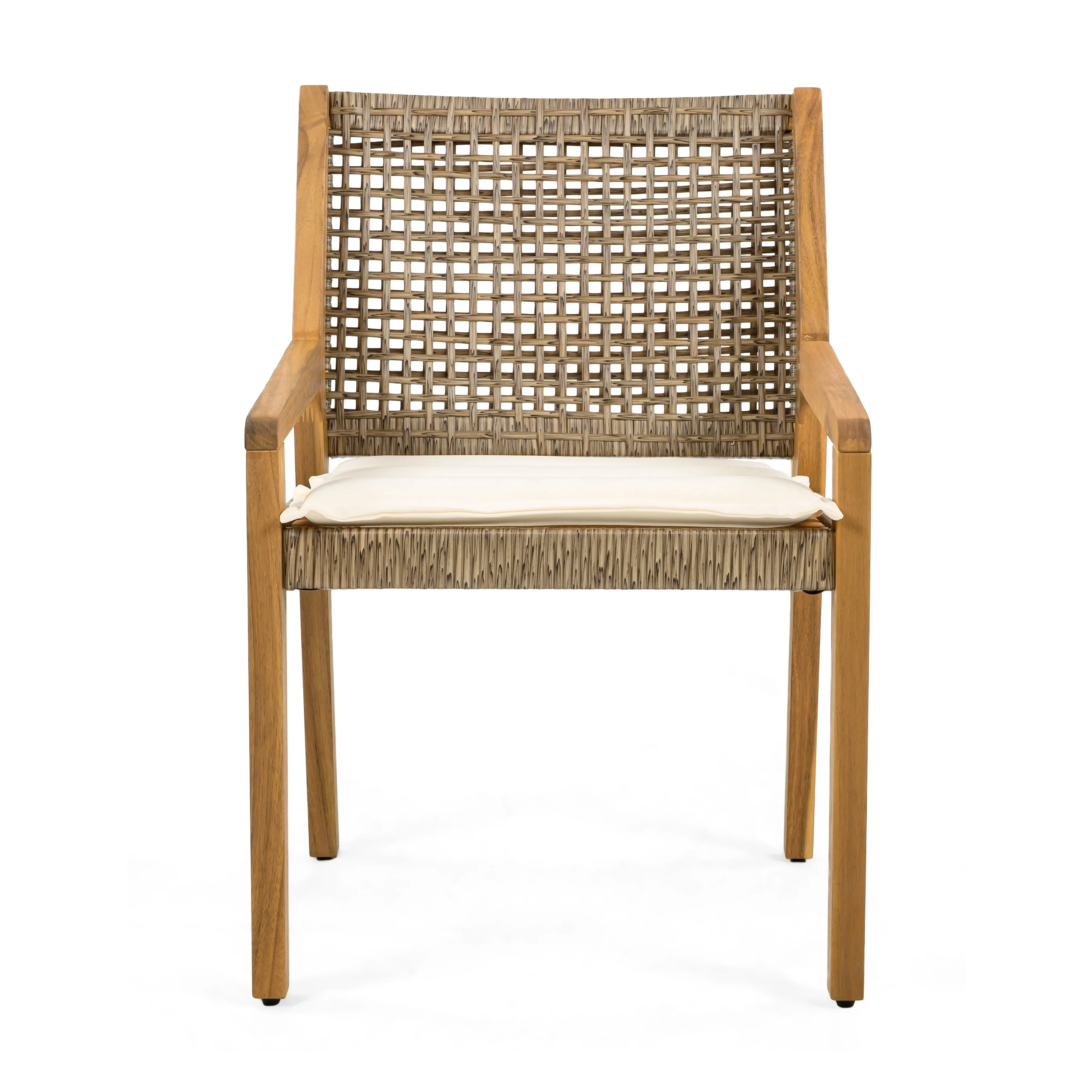 Outdoor Dining Set – Acacia Wood Hermosa Table & Wicker Chairs - Image 14