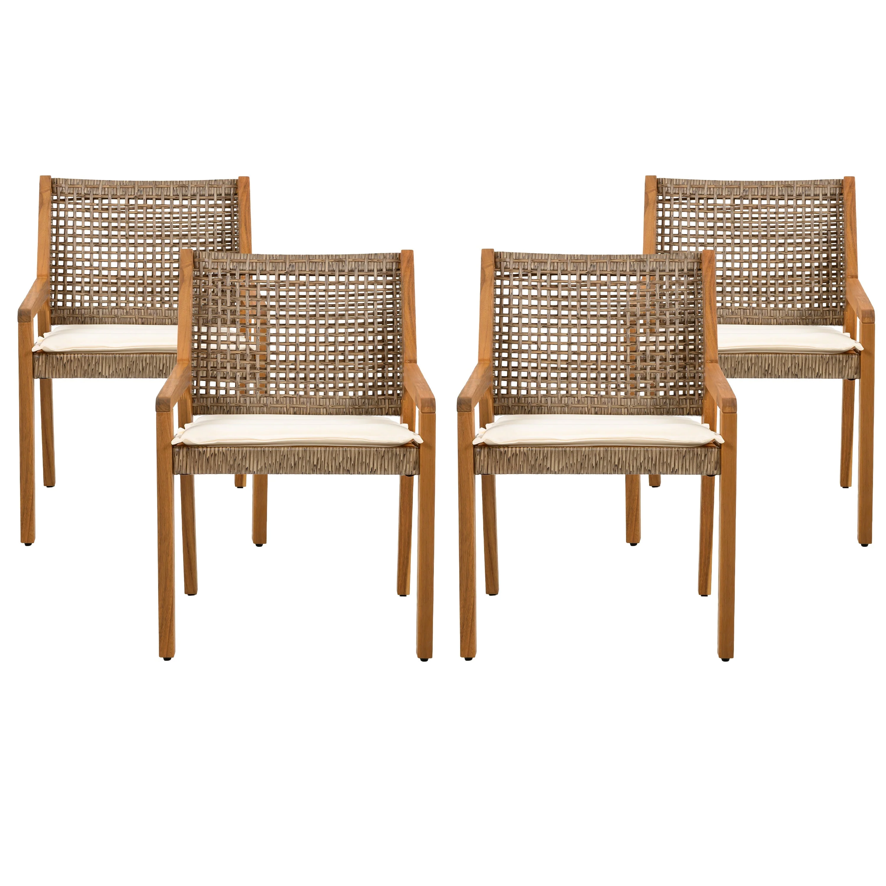 Outdoor Dining Set – Acacia Wood Hermosa Table & Wicker Chairs - Image 5