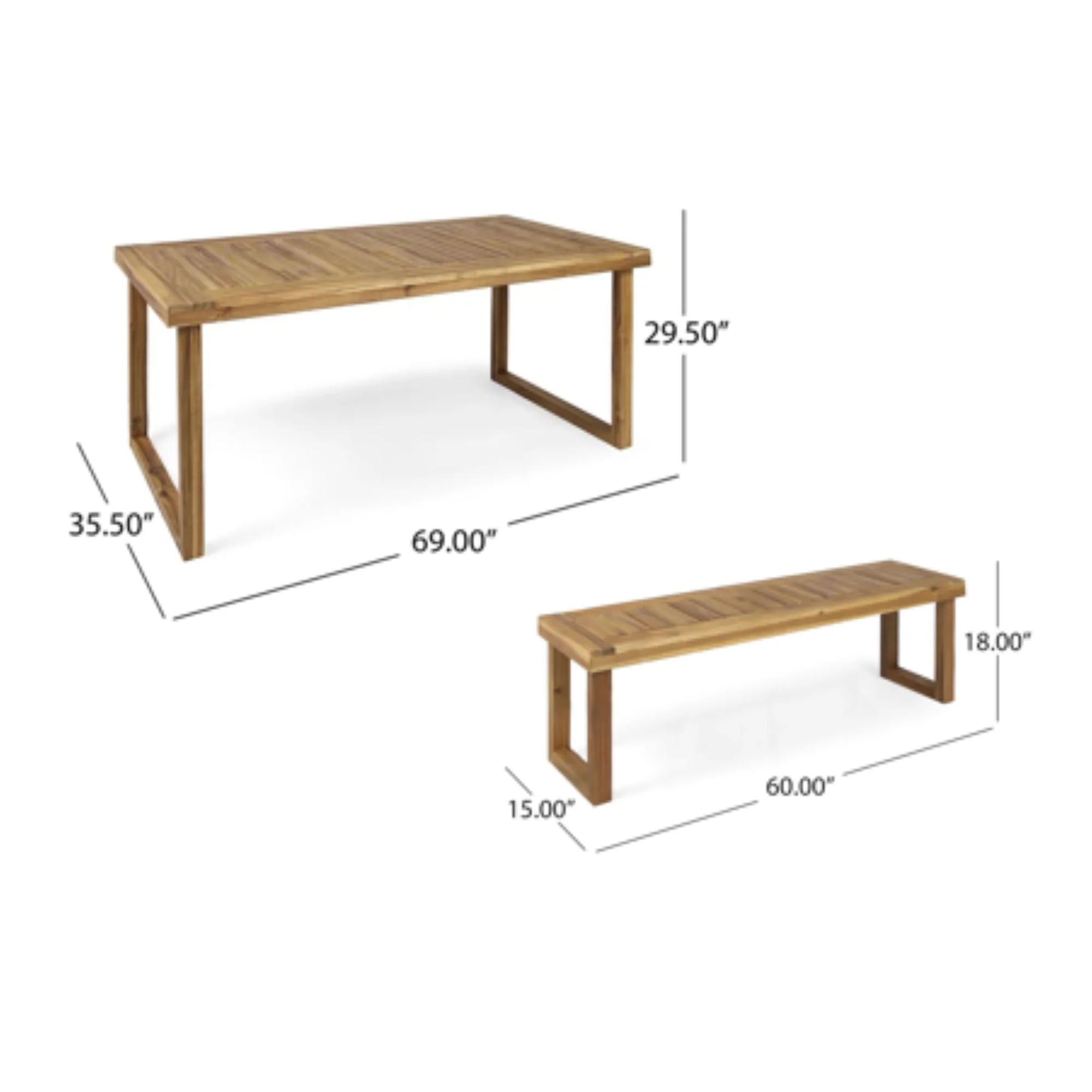 Outdoor Dining Set - Sandblast Natural Finish - Image 4