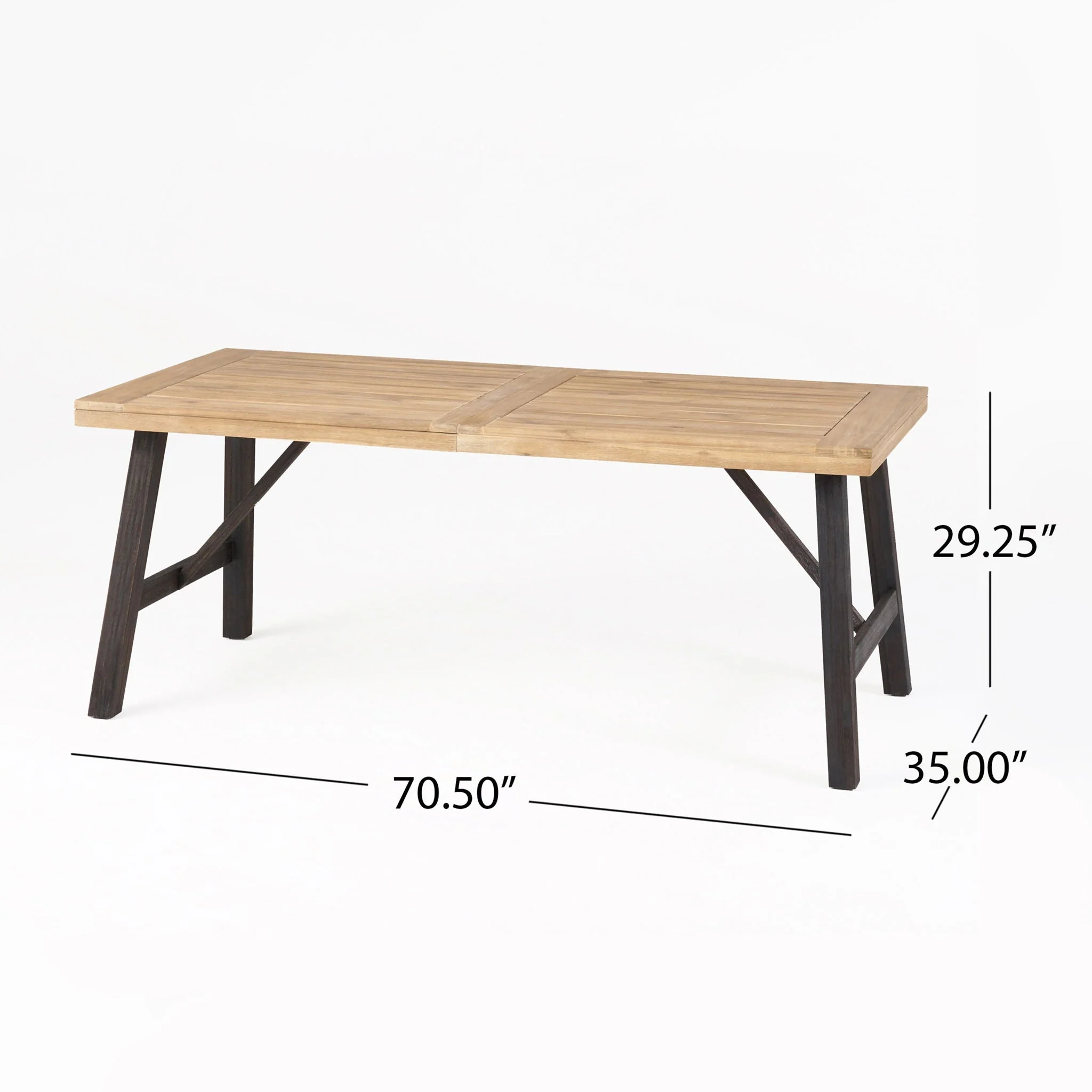 Outdoor Dining Set With 2 Bench And 1 Dining Table - Light Brown - Image 2